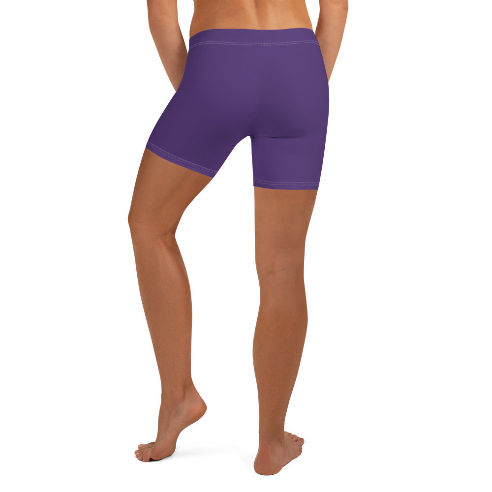 Dark Purple Plain Gym Workout Tight Shorts for Women
