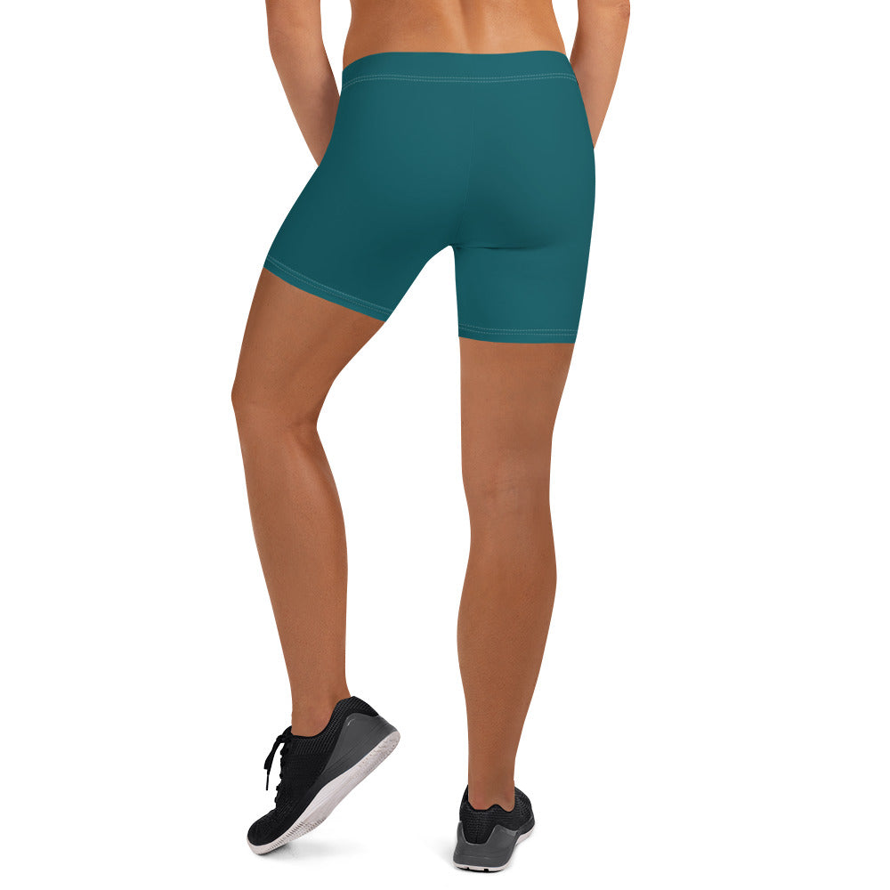 Sealmess Teal Gym Workout Tight Shorts for Women