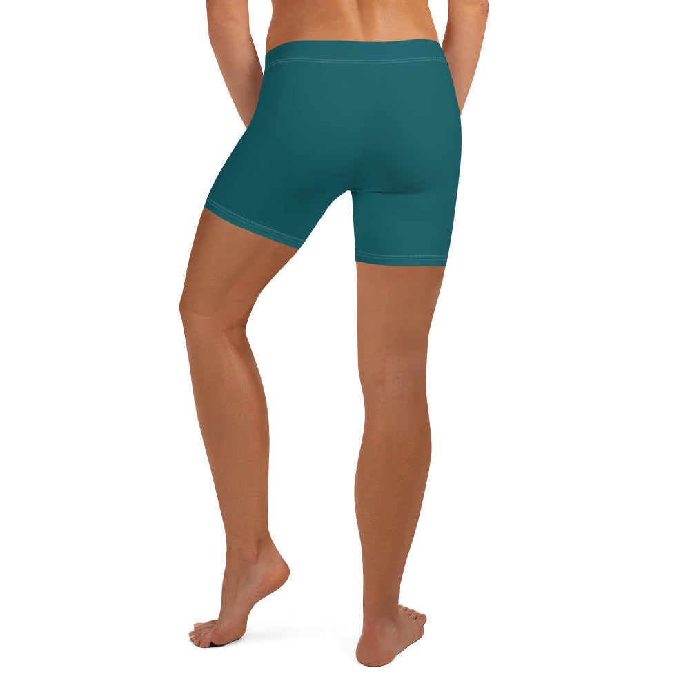 Sealmess Teal Gym Workout Tight Shorts for Women