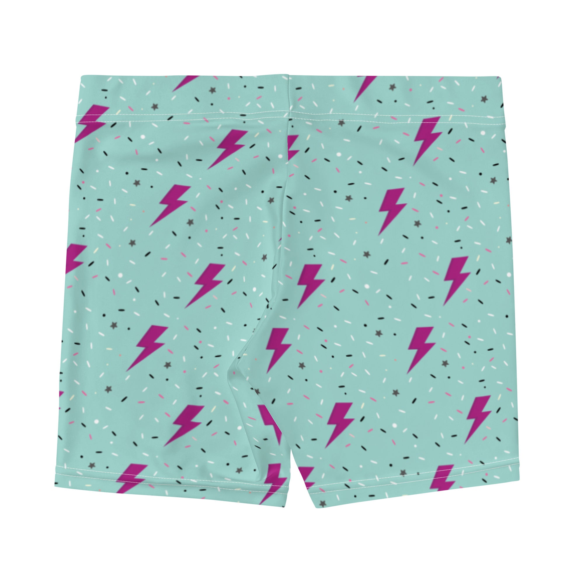Preppy Green Lightning Bolts Running Tight Shorts for Women