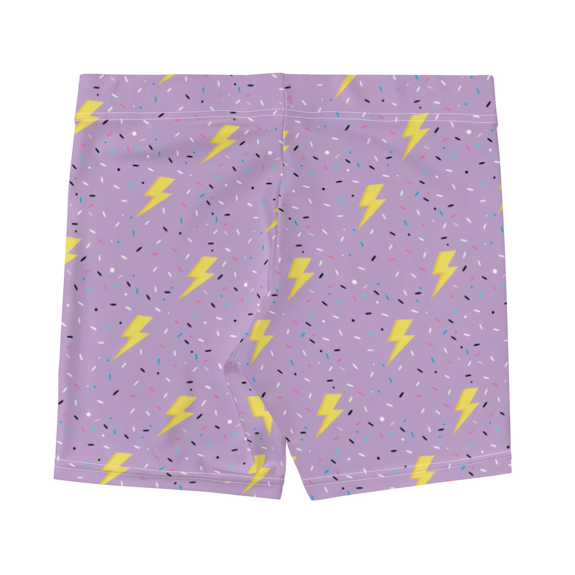 Preppy Lightning Bolts Purple Running Tight Shorts for Women