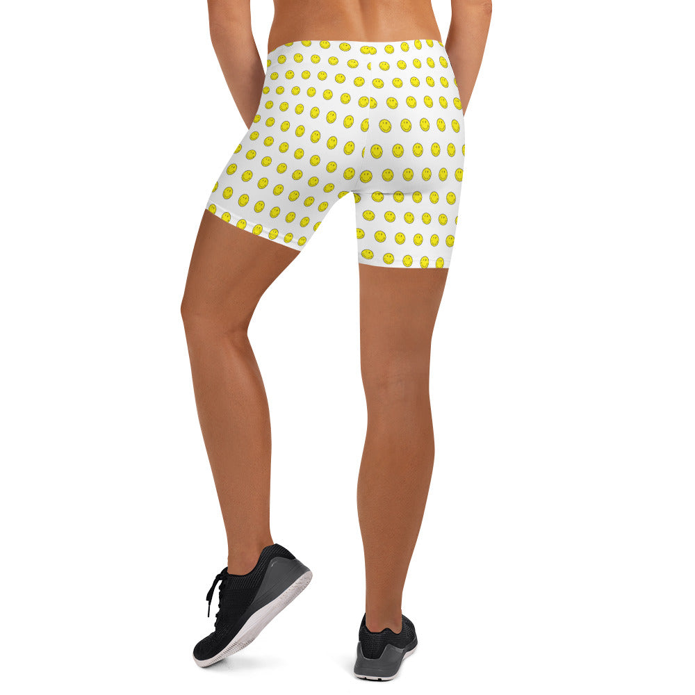 Preppy Smiley Face Running Tight Shorts for Women