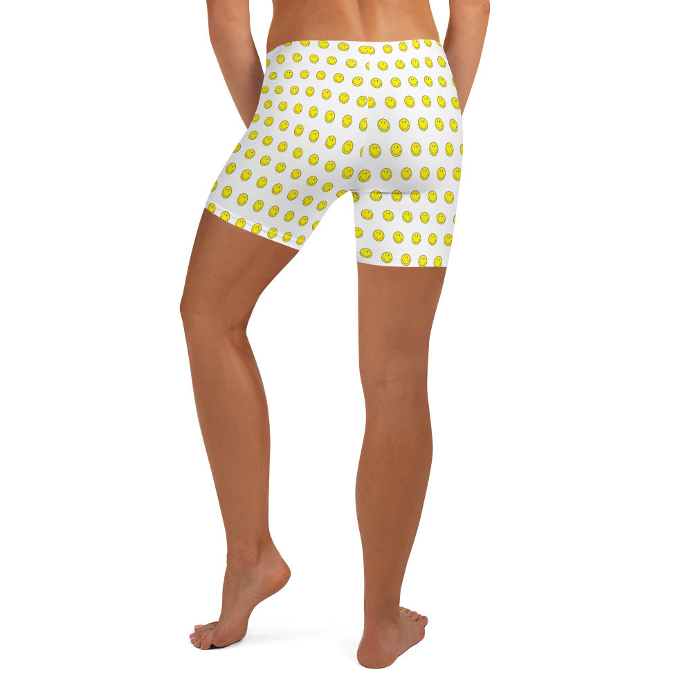 Preppy Smiley Face Running Tight Shorts for Women