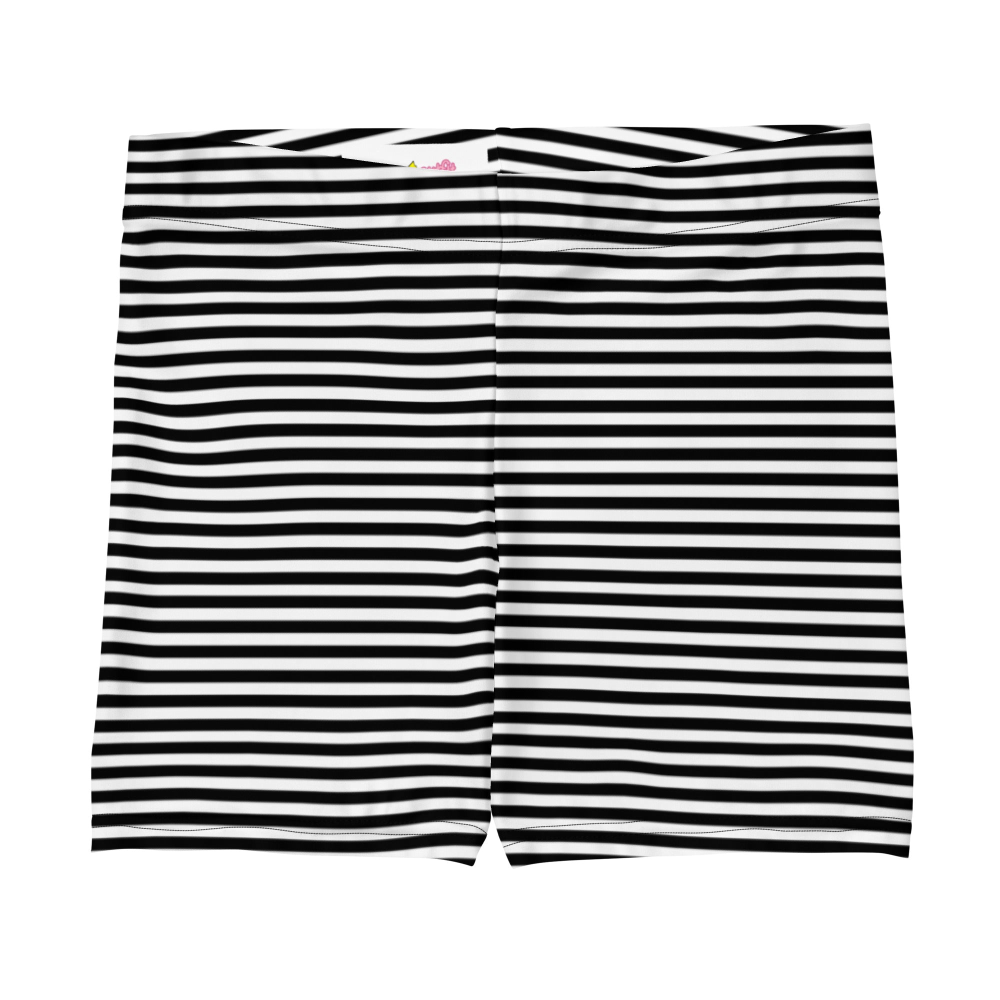 Preppy Black Striped Body Fit Sports Shorts for Women