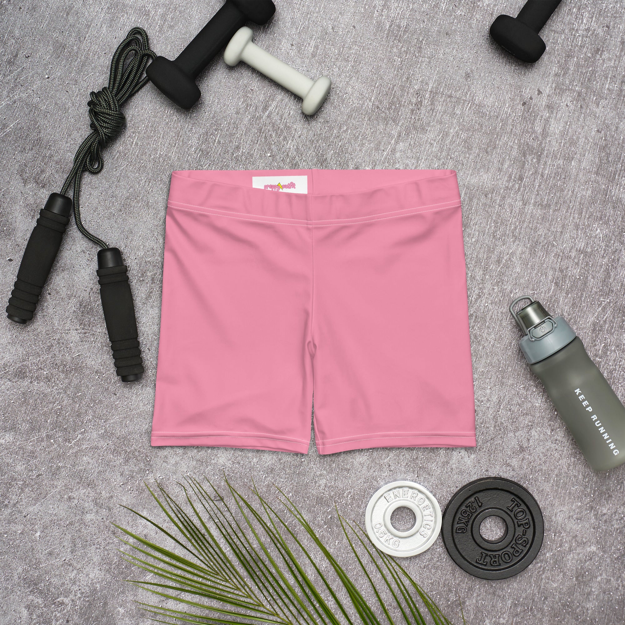 Preppy Plain Pink Tight Shorts for Women