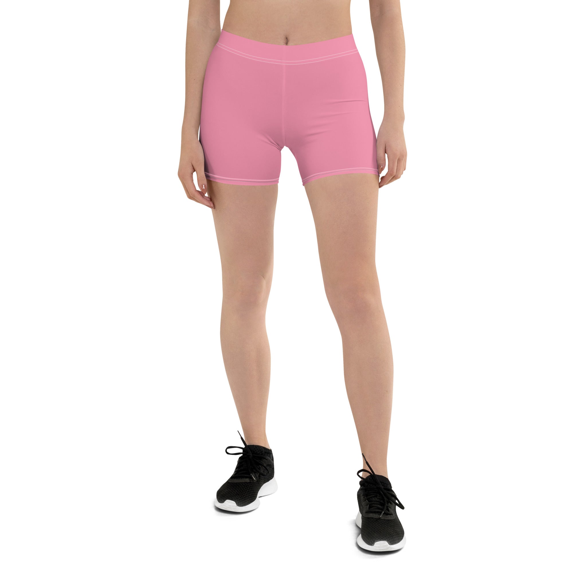 Preppy Plain Pink Tight Shorts for Women