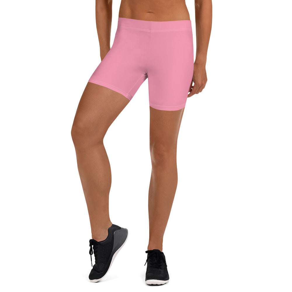 Preppy Plain Pink Tight Shorts for Women