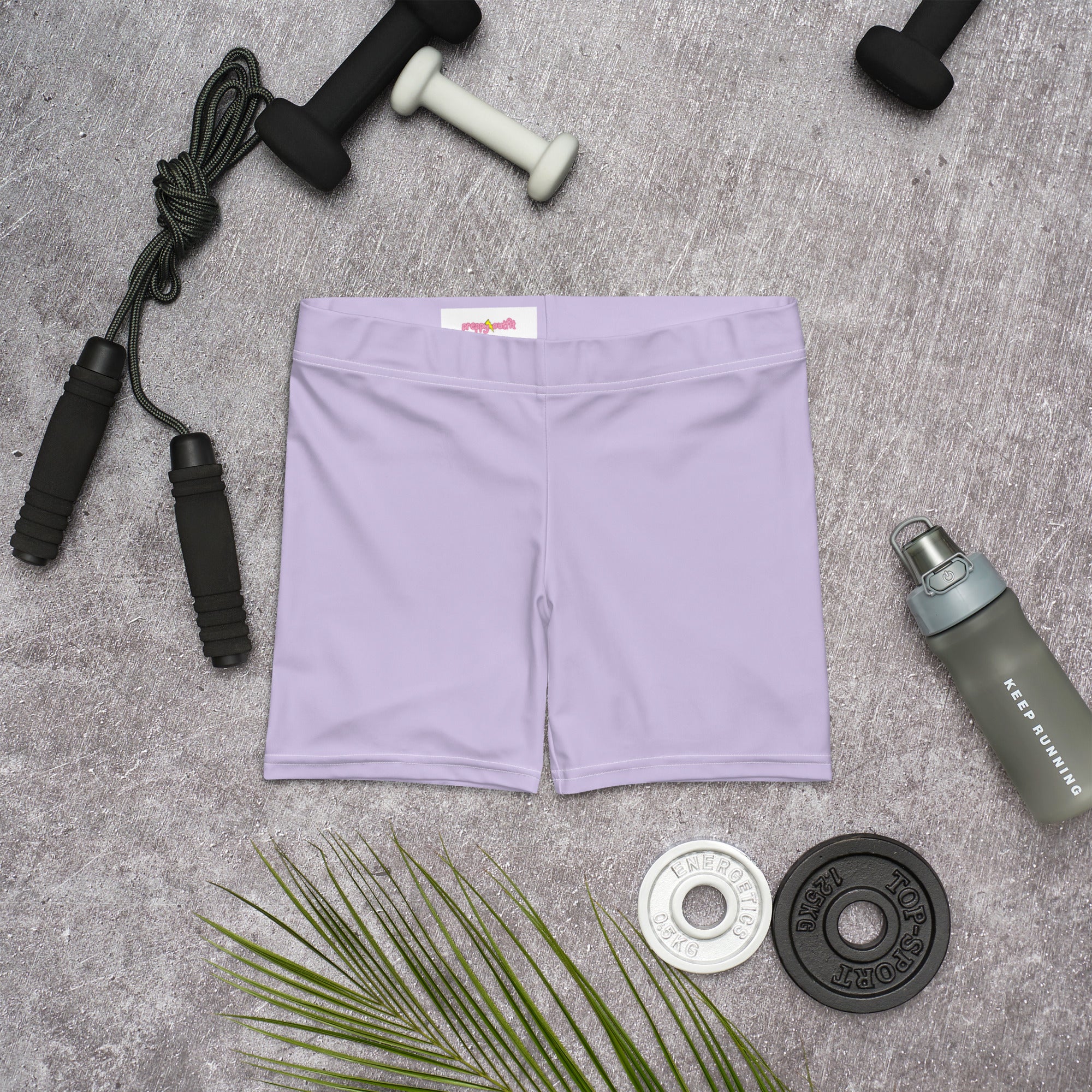 Preppy Plain Purple Tight Shorts for Women