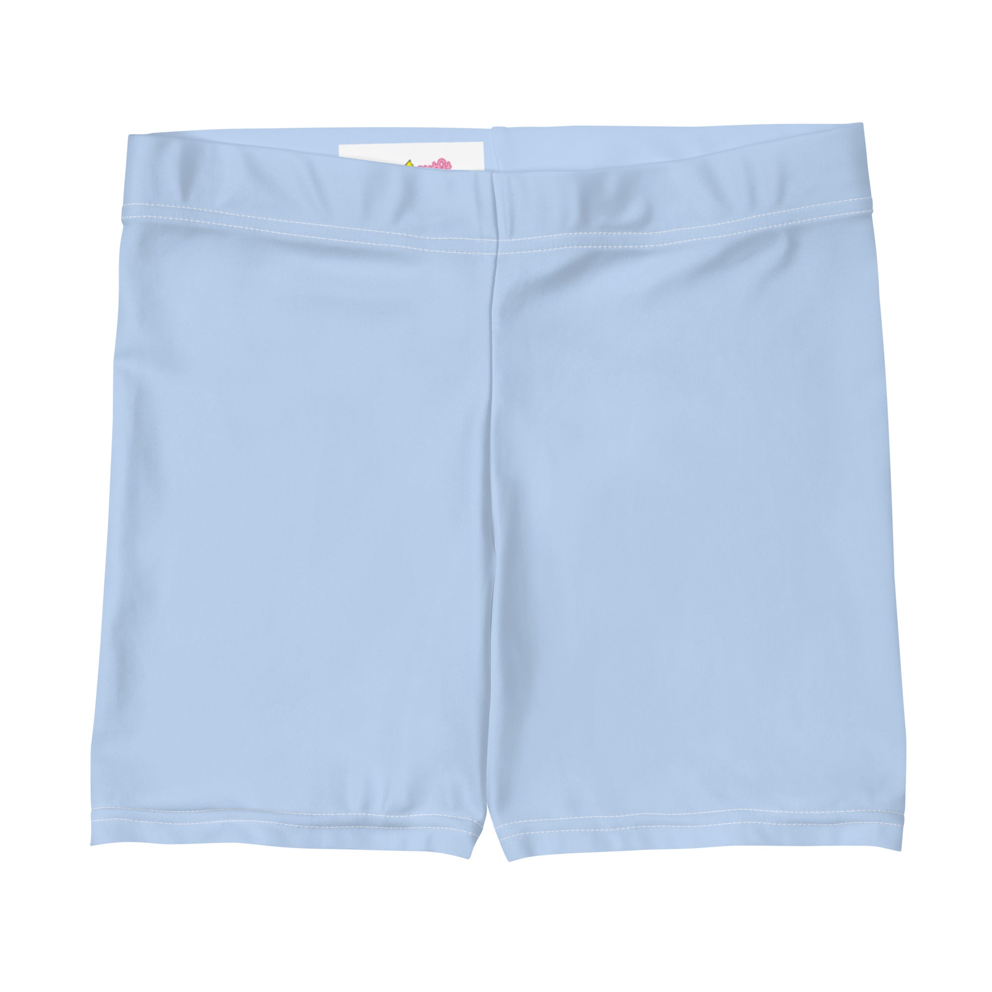 Preppy Plain Baby Blue Tight Shorts for Women
