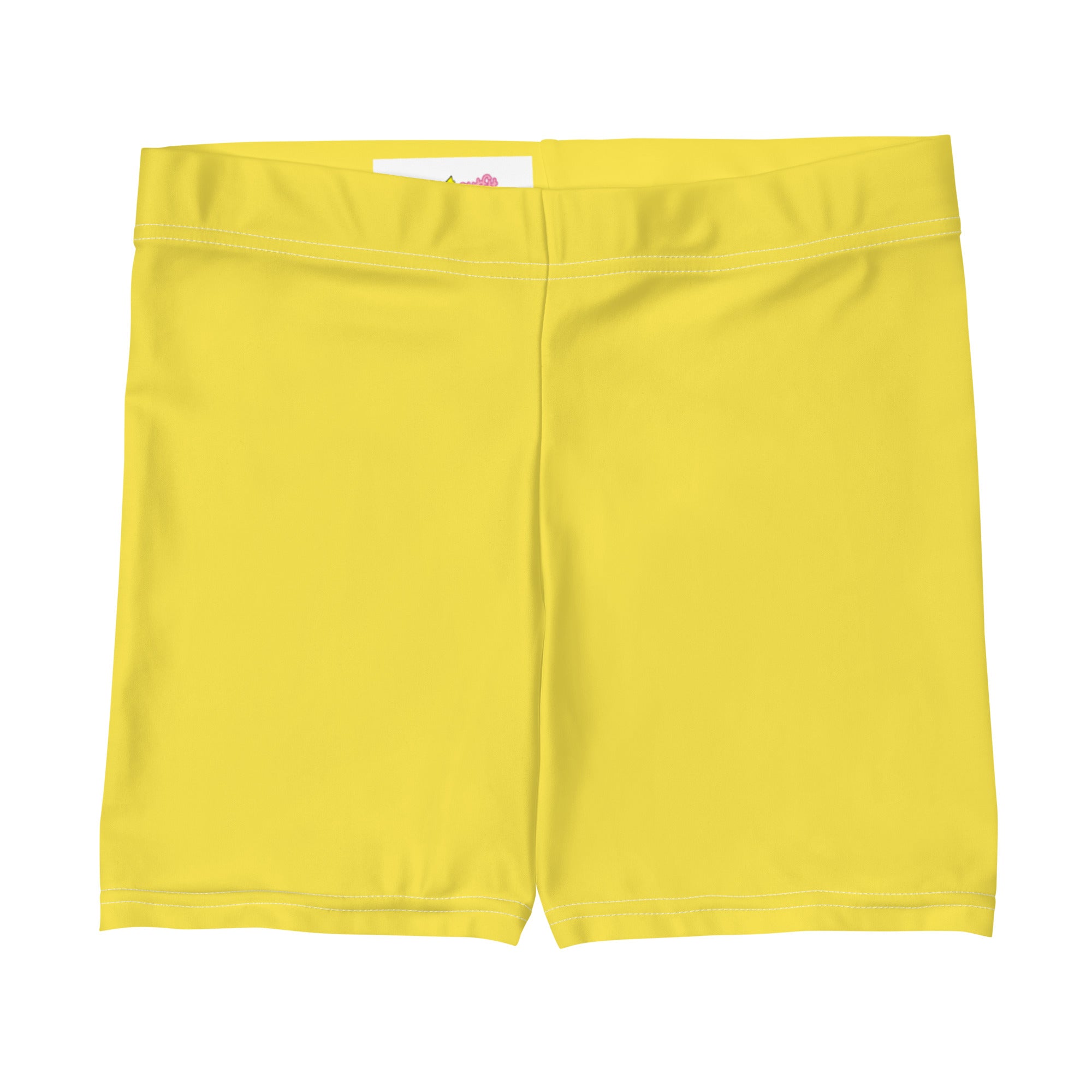 Preppy Plain Yellow Tight Shorts for Women