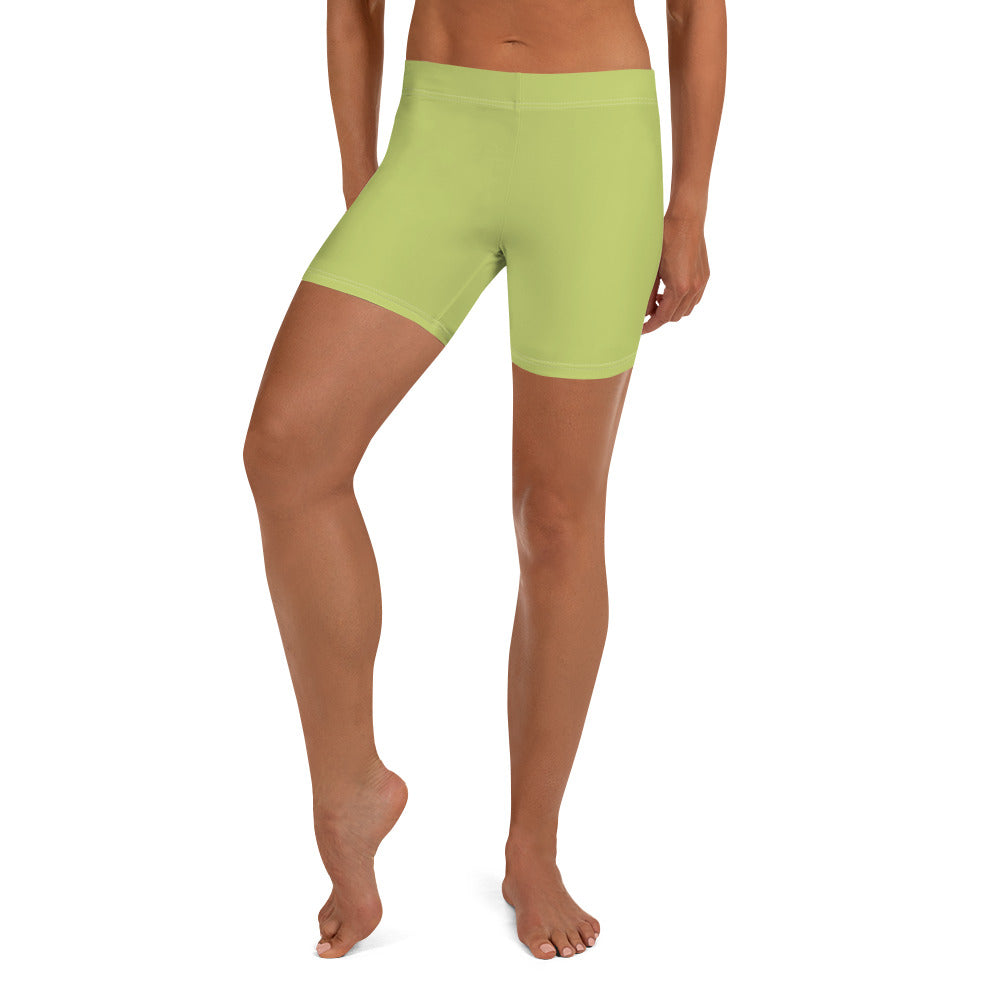 Preppy Plain Olive Green Tight Shorts for Women