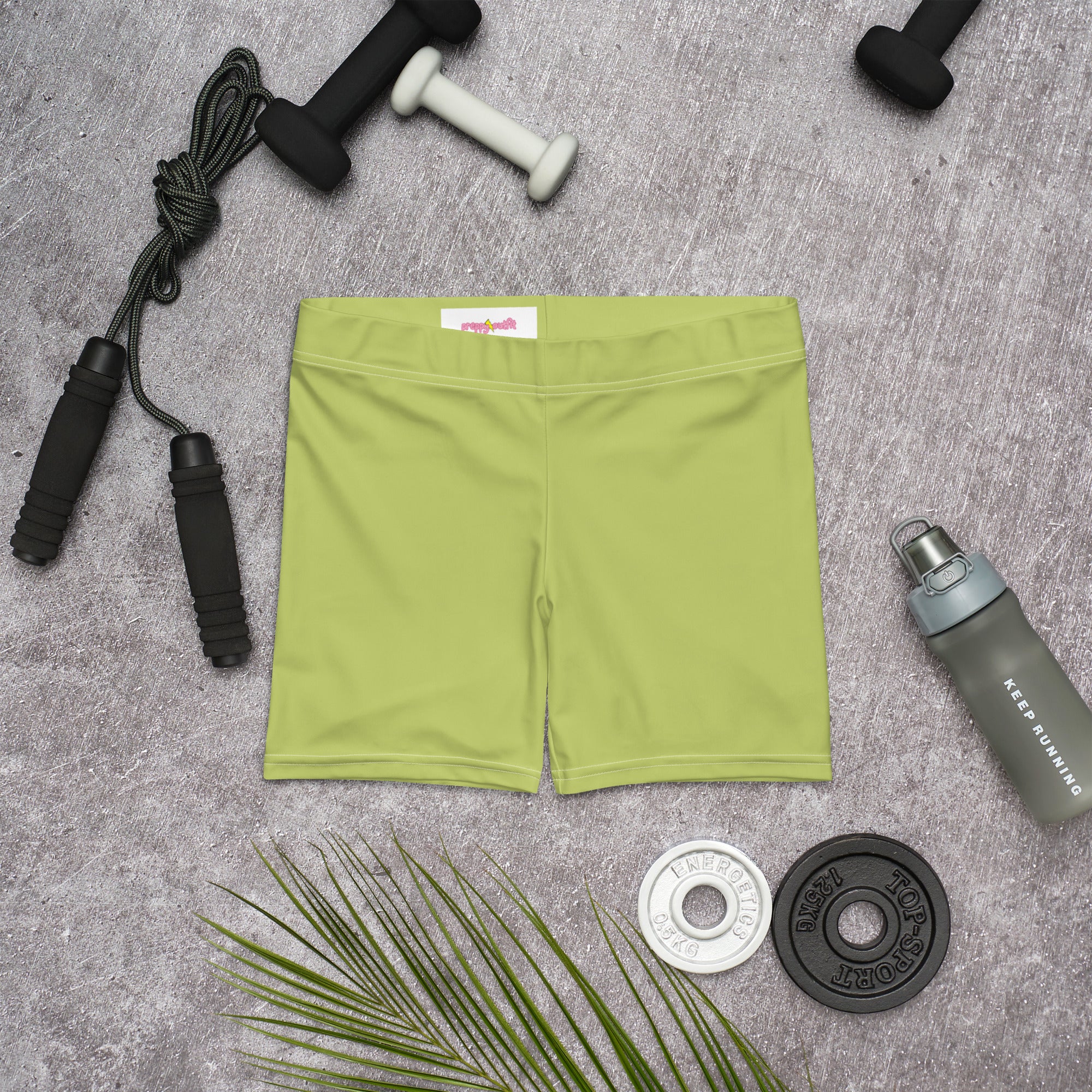 Preppy Plain Olive Green Tight Shorts for Women