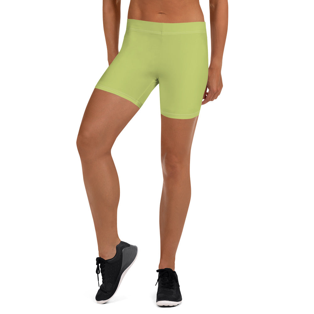 Preppy Plain Olive Green Tight Shorts for Women