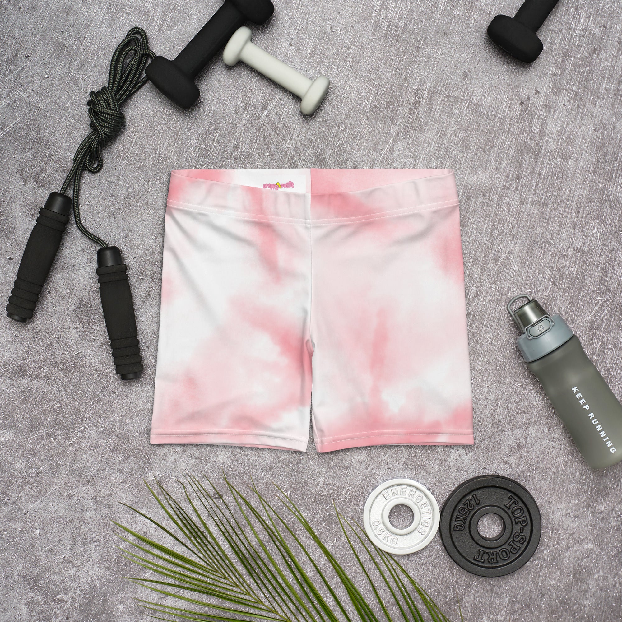 Aesthetic Pink Tie Dye Tight Shorts for Women