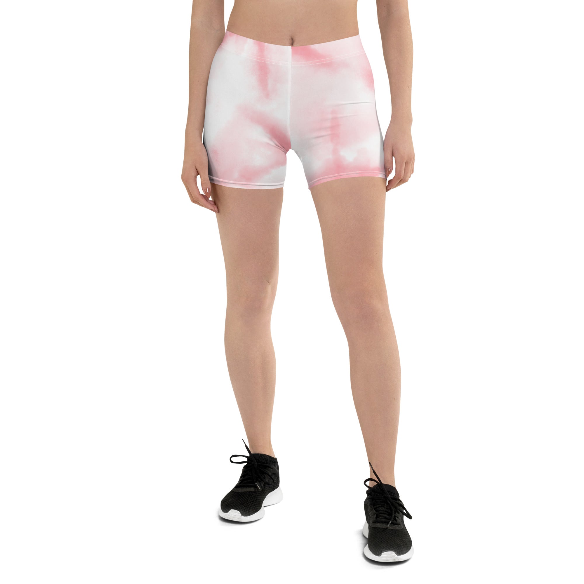 Aesthetic Pink Tie Dye Tight Shorts for Women