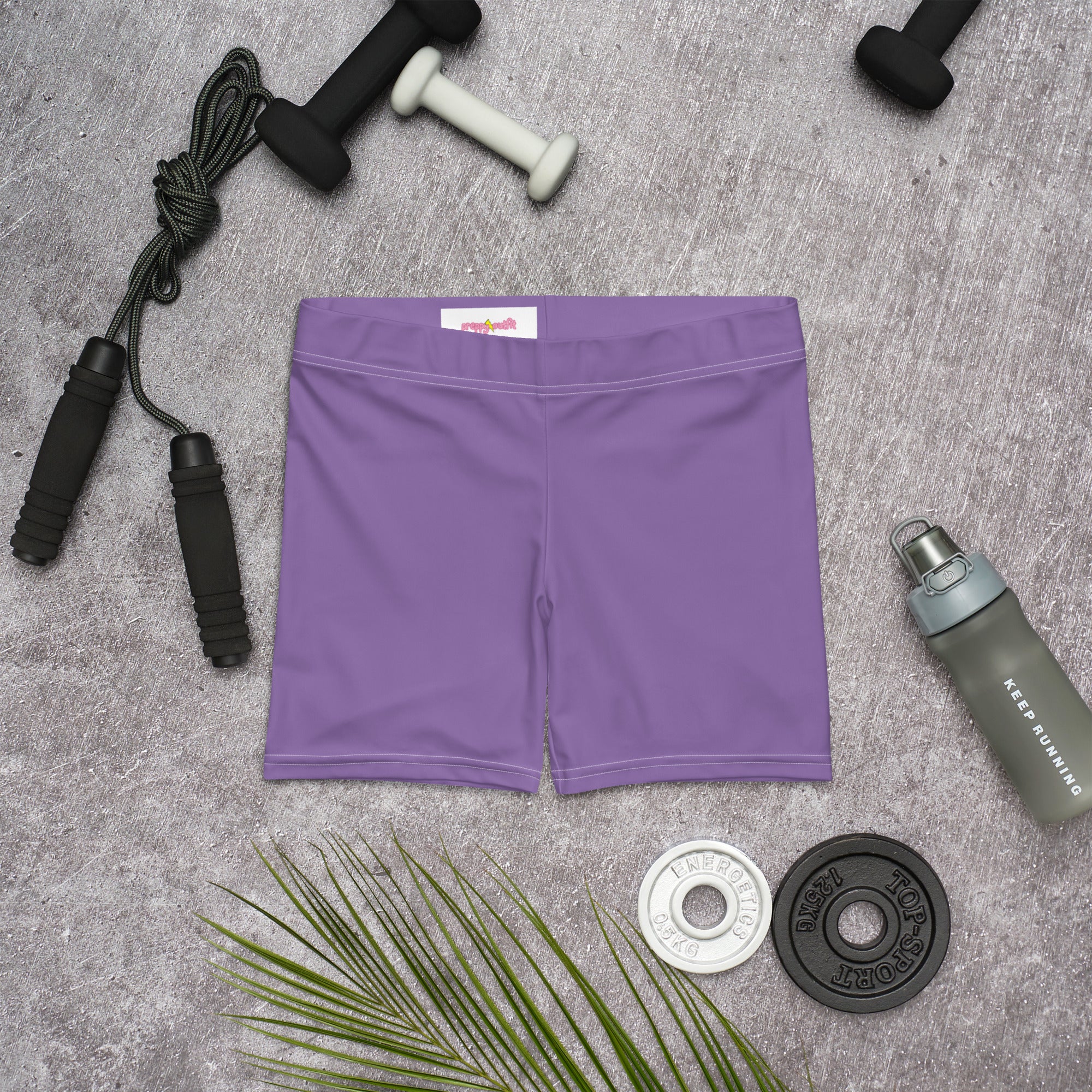 Preppy Minimal Lavender Tight Shorts for Women