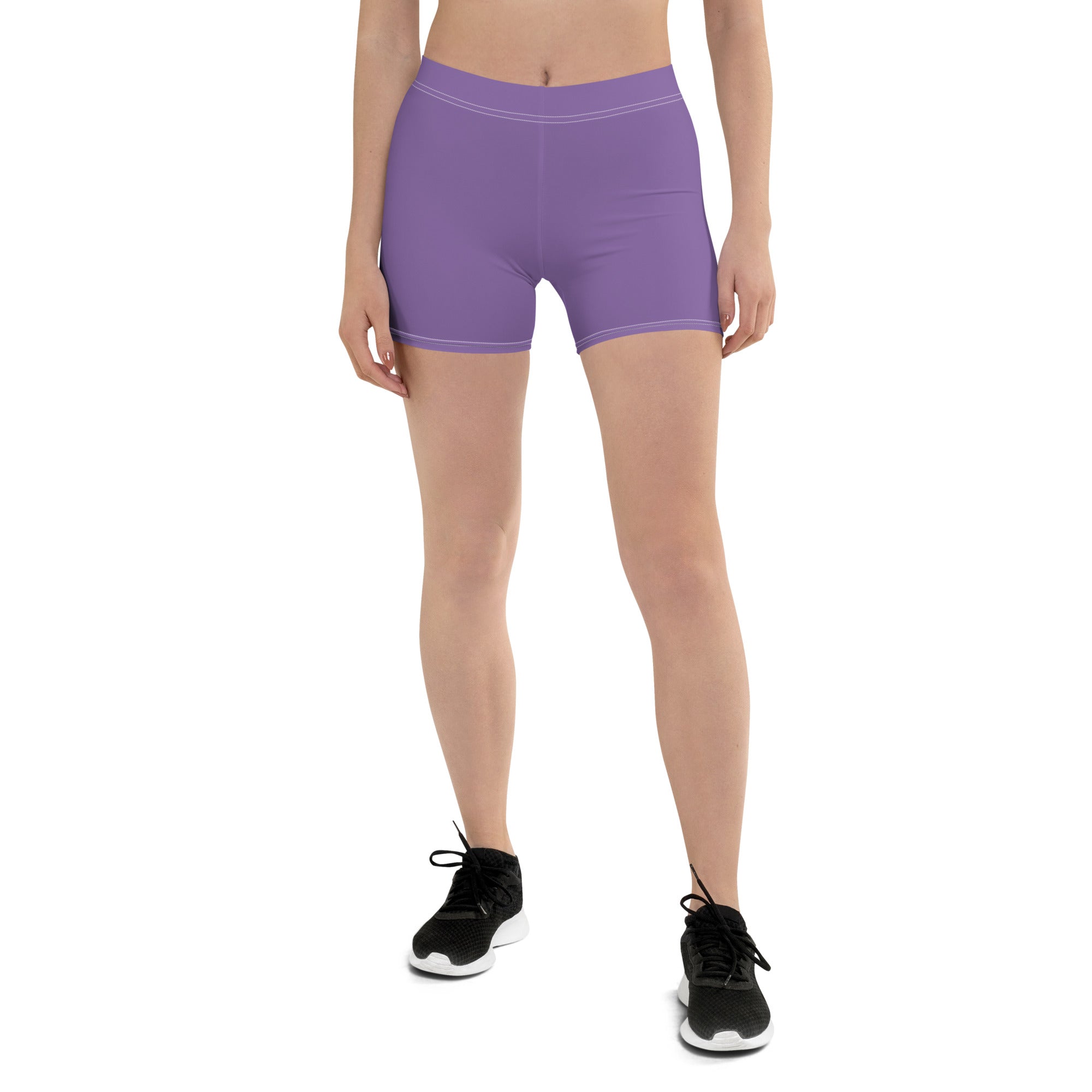 Preppy Minimal Lavender Tight Shorts for Women