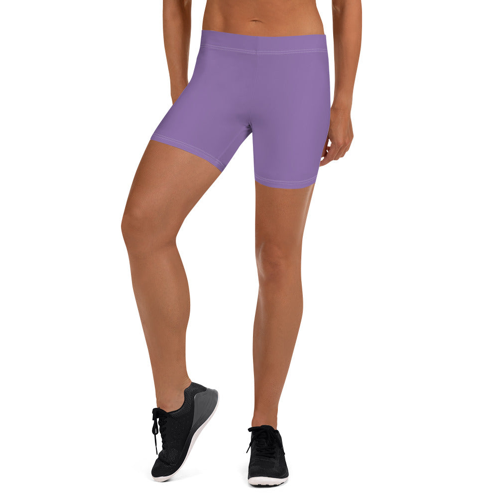 Preppy Minimal Lavender Tight Shorts for Women