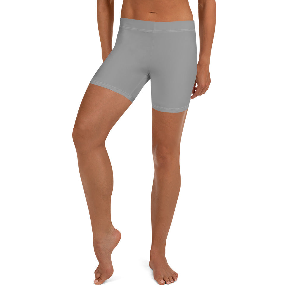 Preppy Aesthetic Grey Plain Tight Shorts for Women