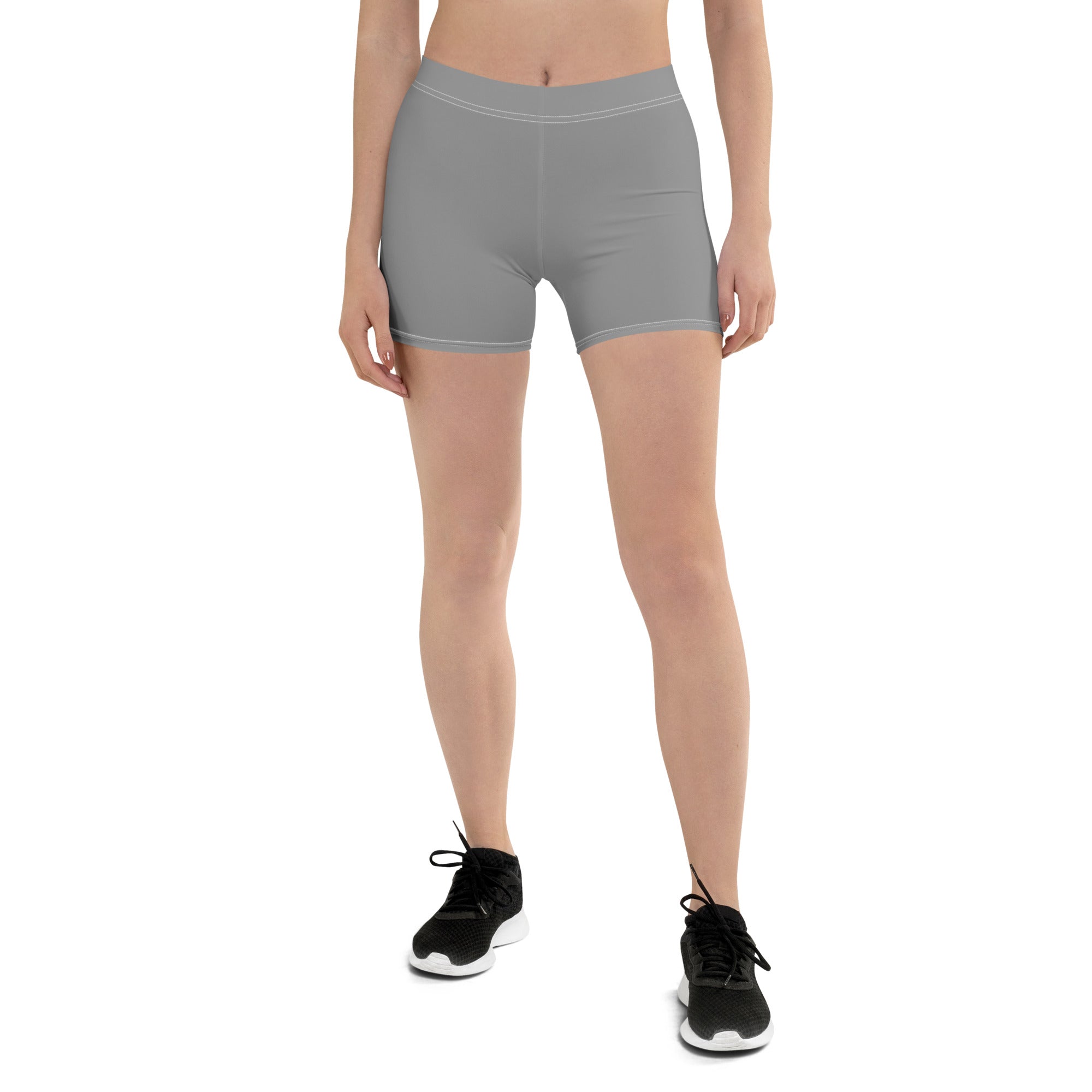 Preppy Aesthetic Grey Plain Tight Shorts for Women