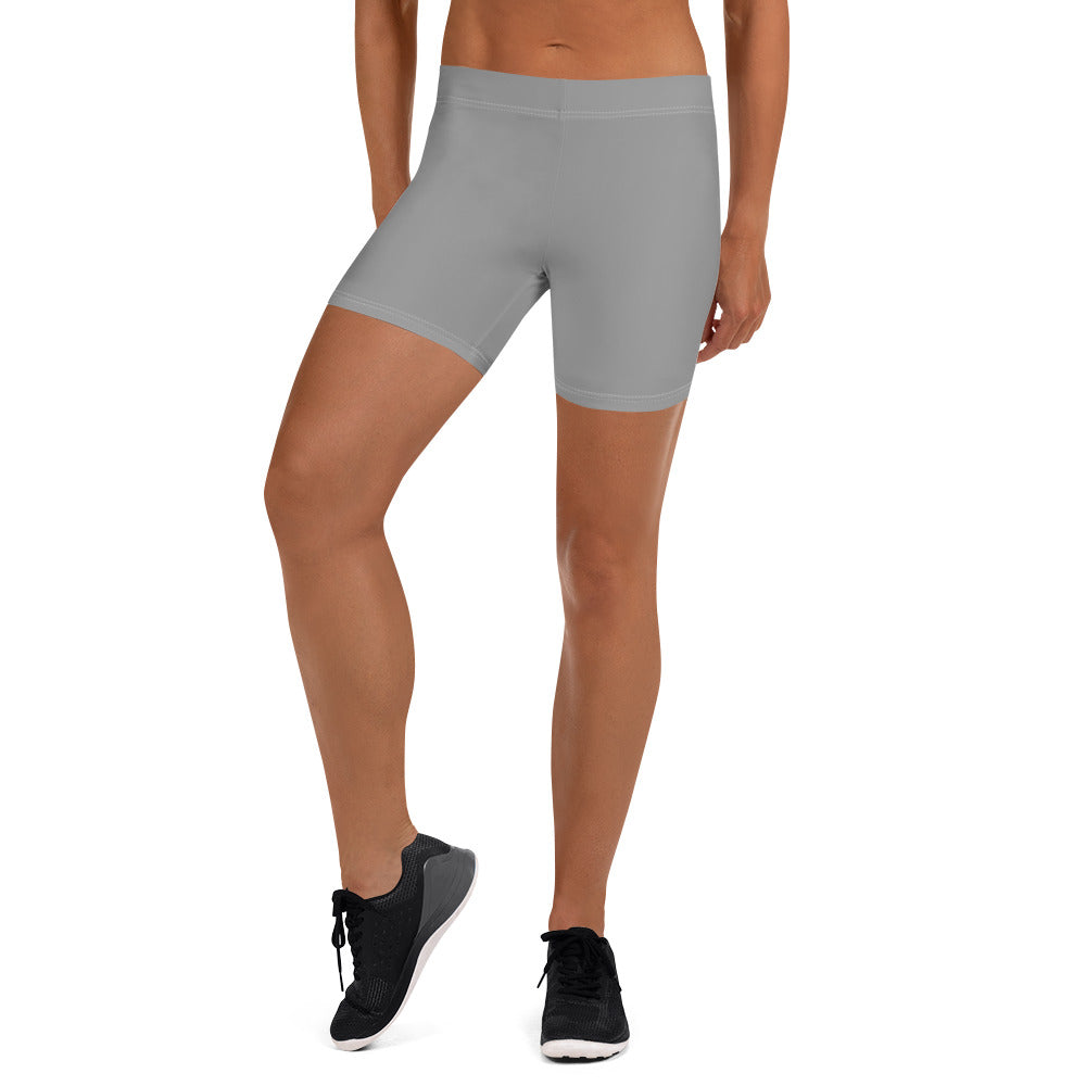 Preppy Aesthetic Grey Plain Tight Shorts for Women