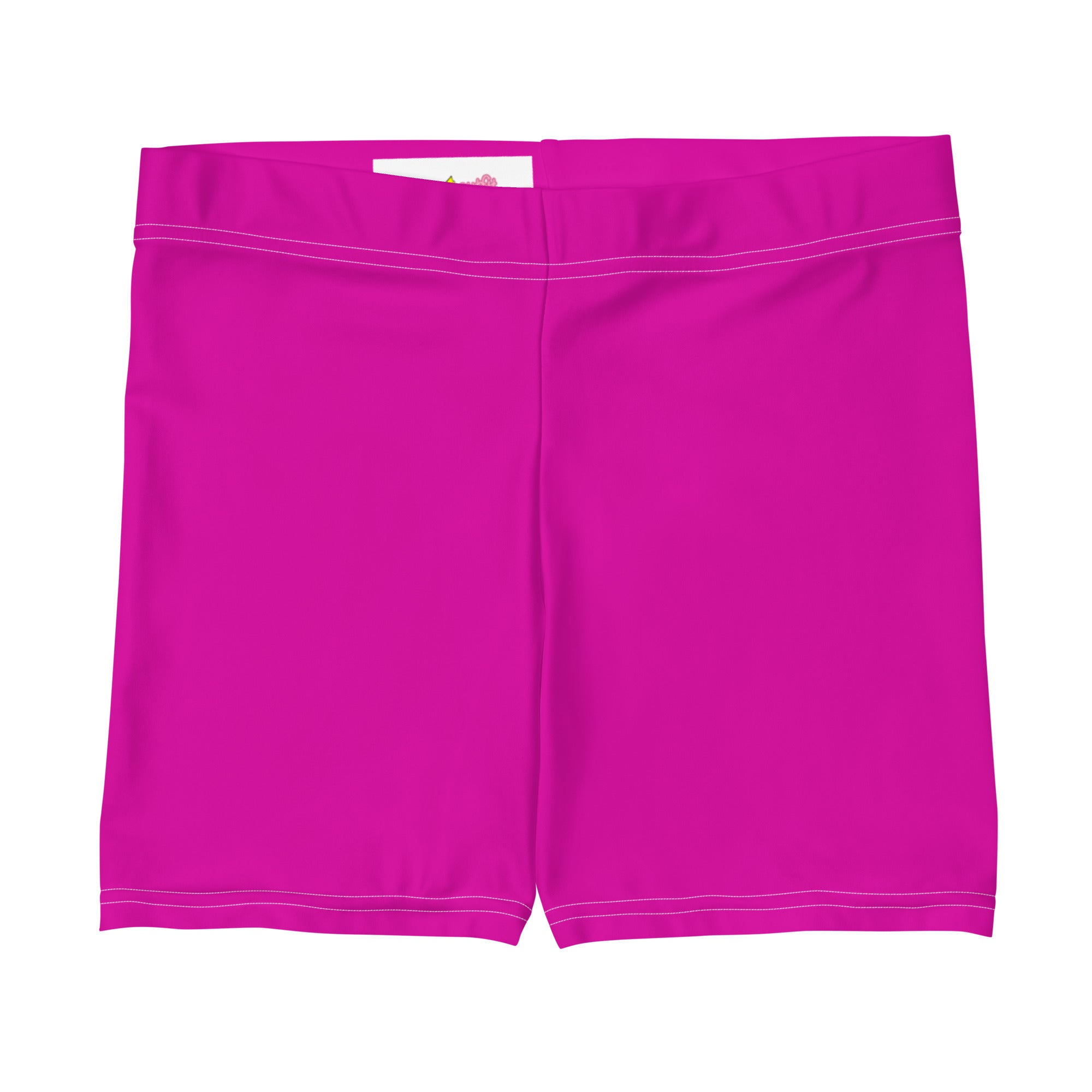 Neon Pink Plain Workout Tight Shorts for Women