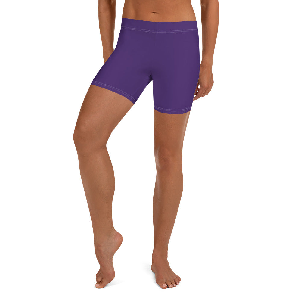 Dark Purple Plain Gym Workout Tight Shorts for Women