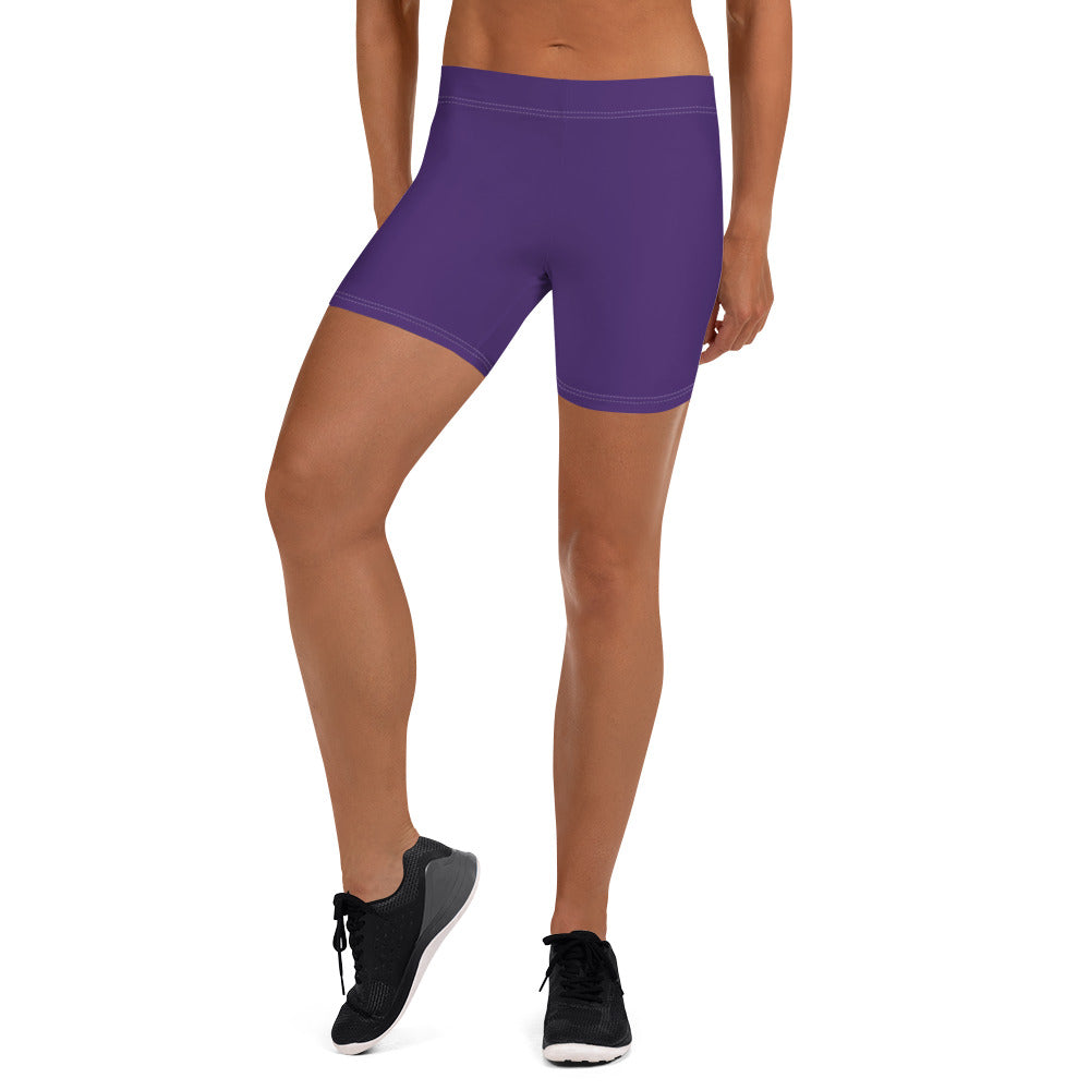 Dark Purple Plain Gym Workout Tight Shorts for Women