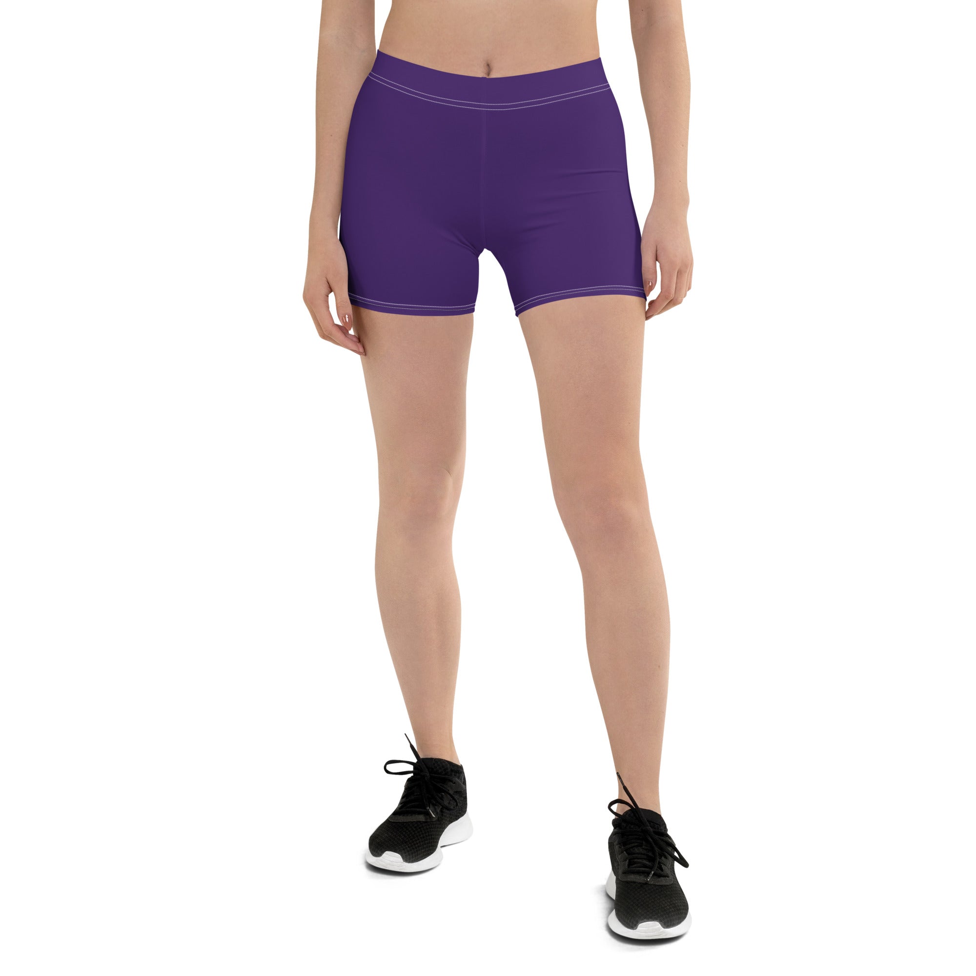 Dark Purple Plain Gym Workout Tight Shorts for Women