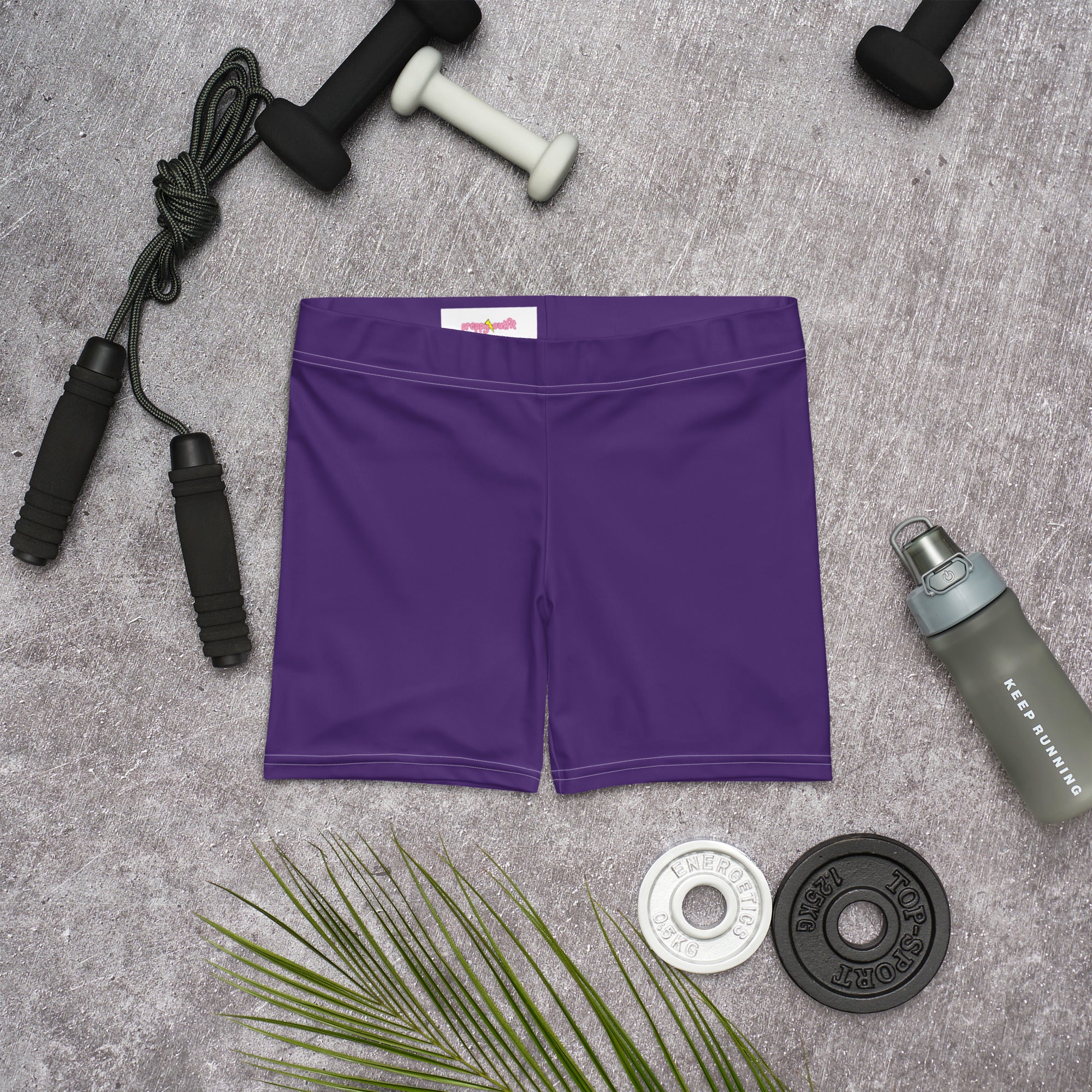 Dark Purple Plain Gym Workout Tight Shorts for Women