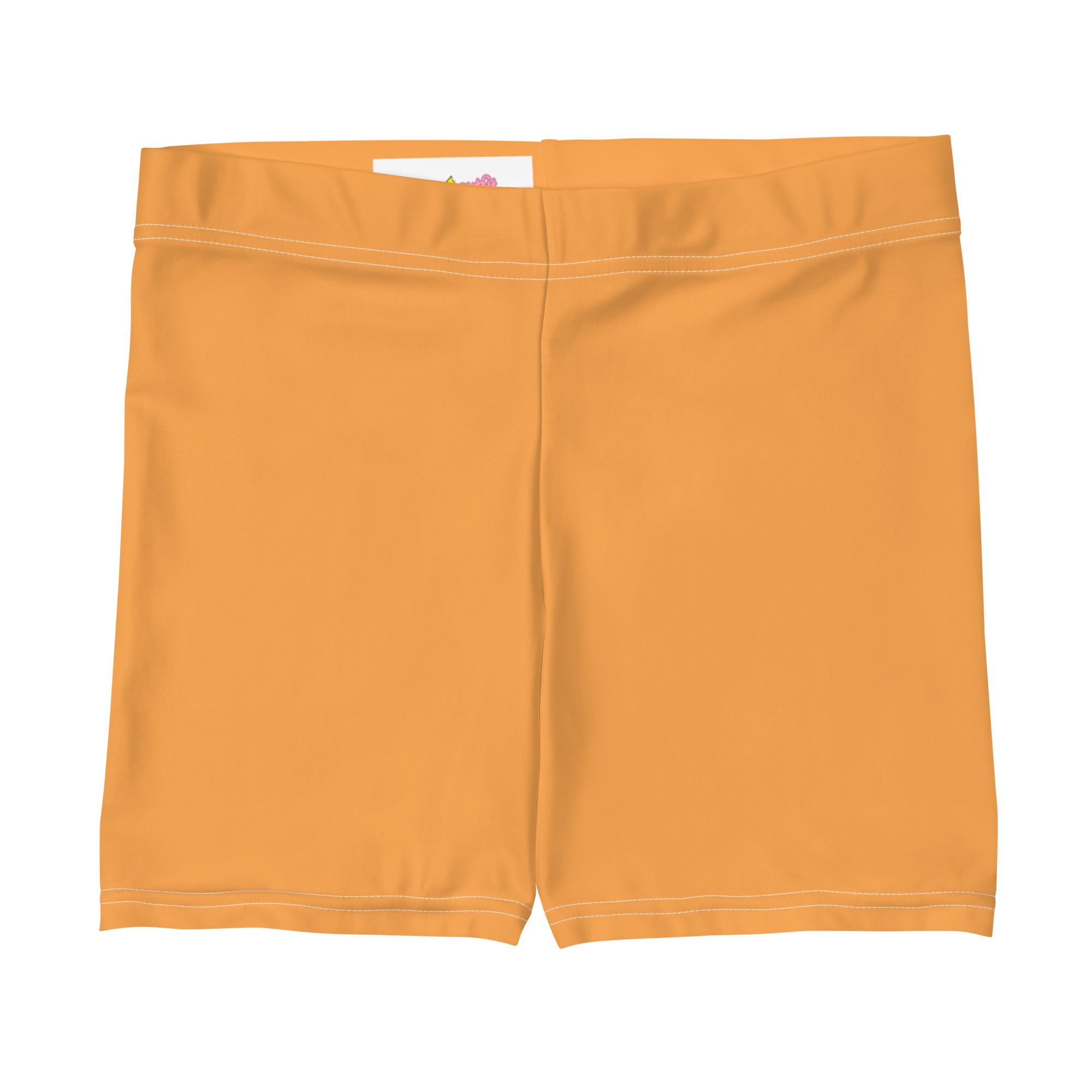 Sporty Orange Plain Gym Workout Tight Shorts for Women