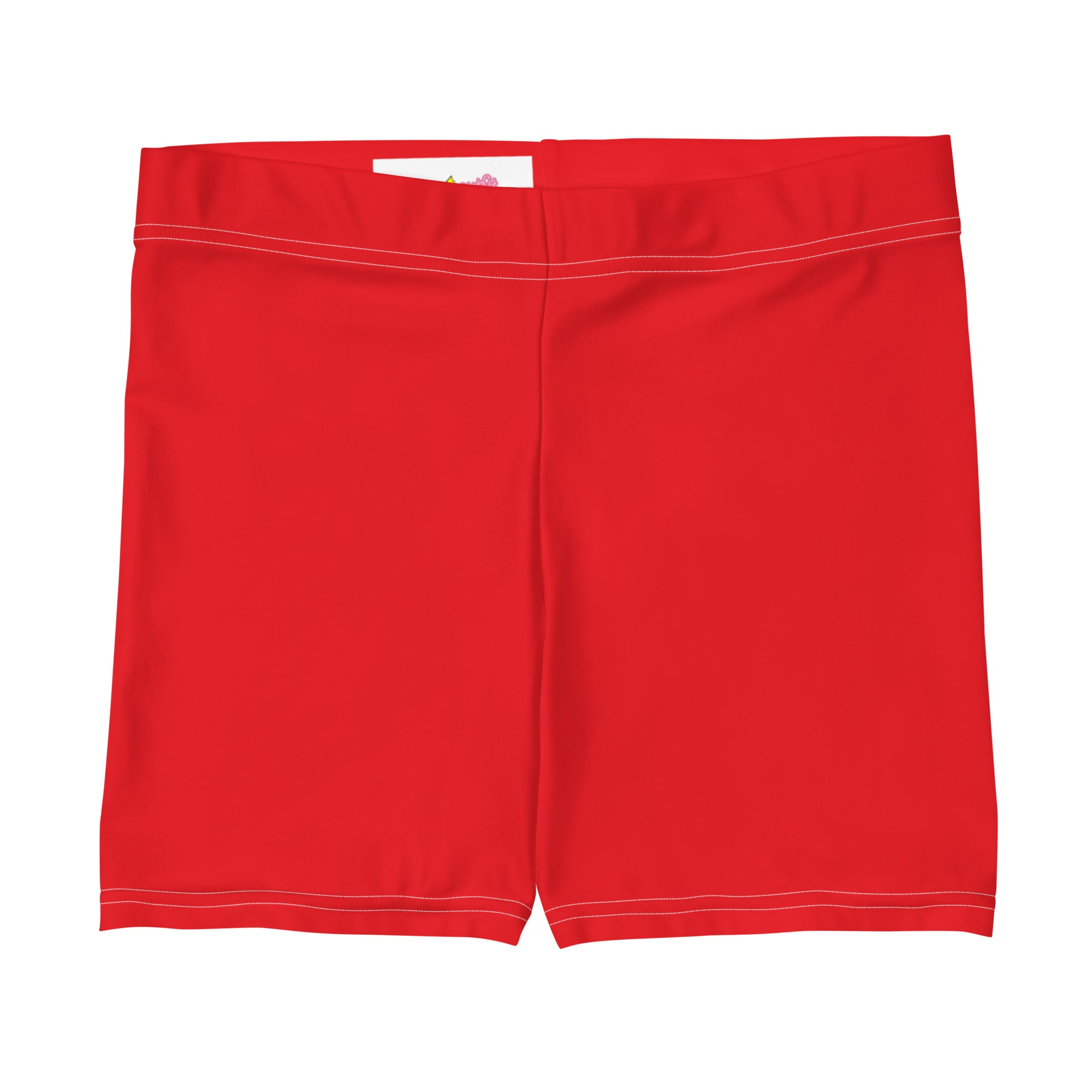 Athletic Red Plain Gym Workout Tight Shorts for Women