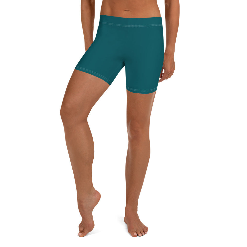 Sealmess Teal Gym Workout Tight Shorts for Women
