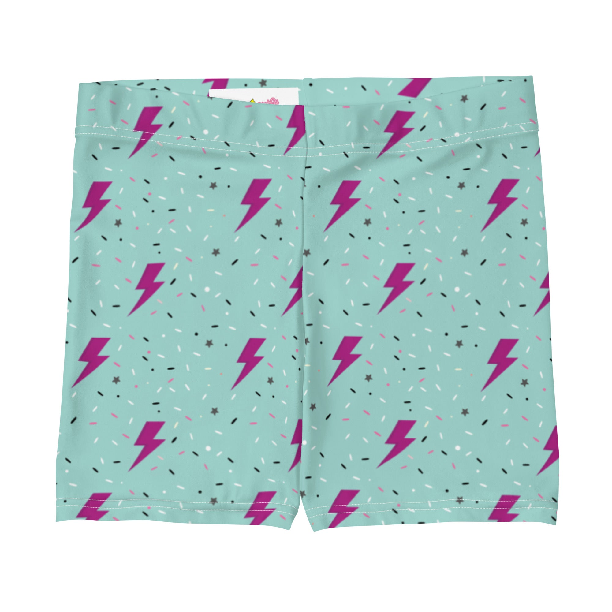 Preppy Green Lightning Bolts Running Tight Shorts for Women