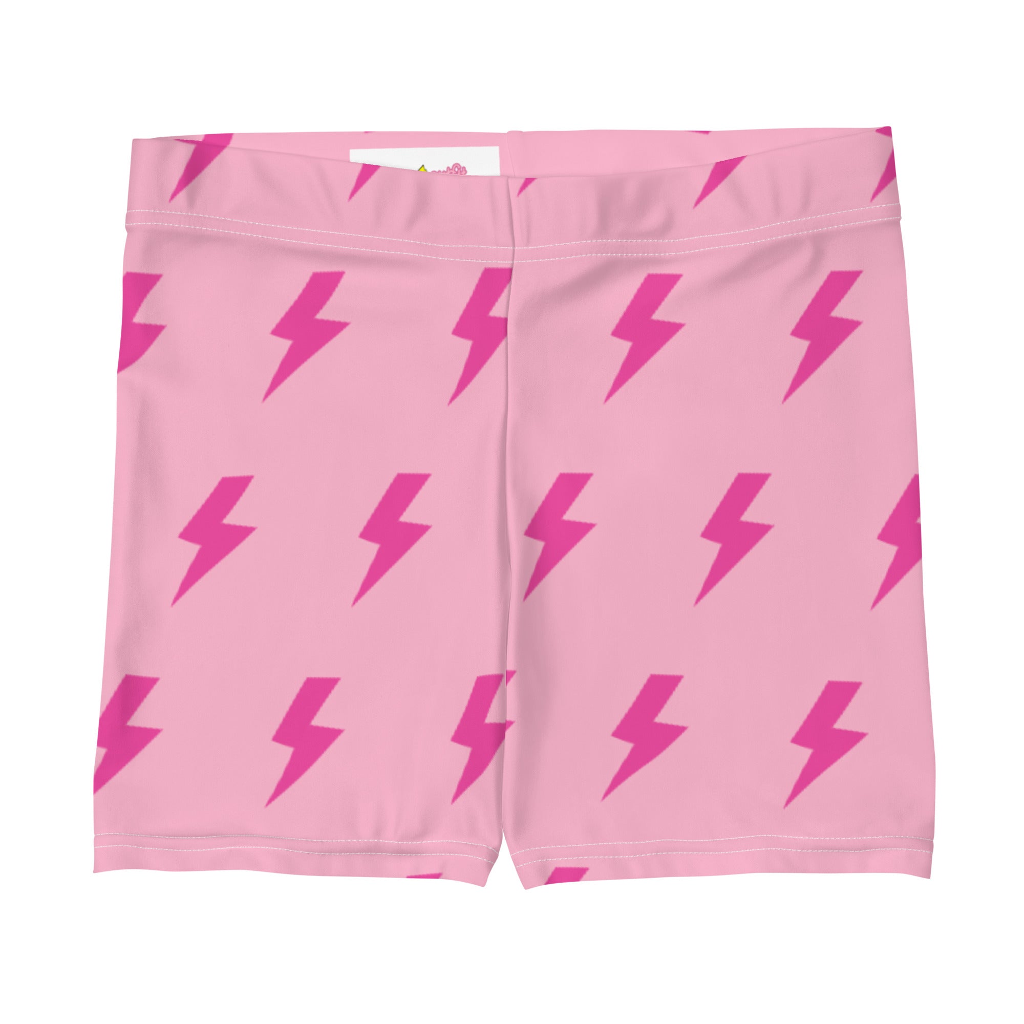 Preppy Pink Lightning Bolts Running Tight Shorts for Women
