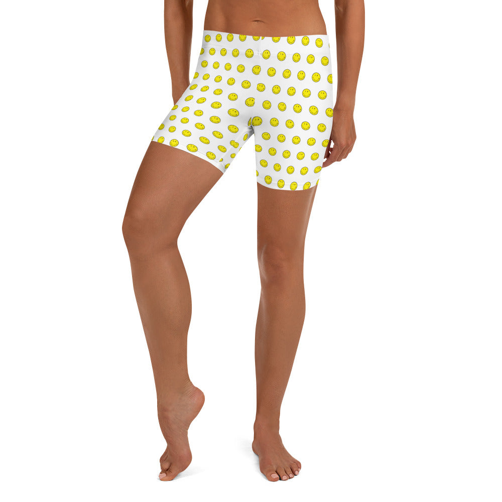 Preppy Smiley Face Running Tight Shorts for Women