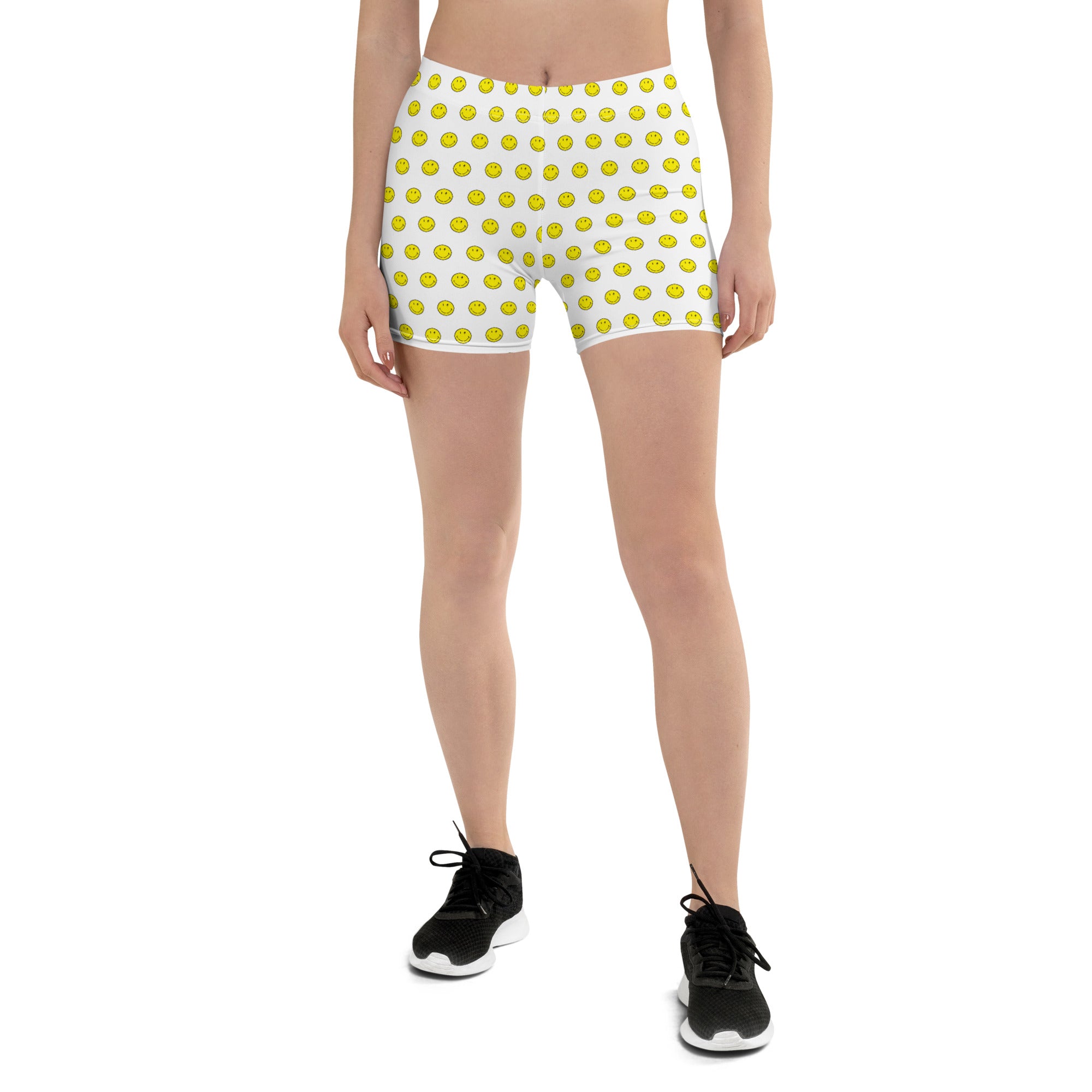 Preppy Smiley Face Running Tight Shorts for Women