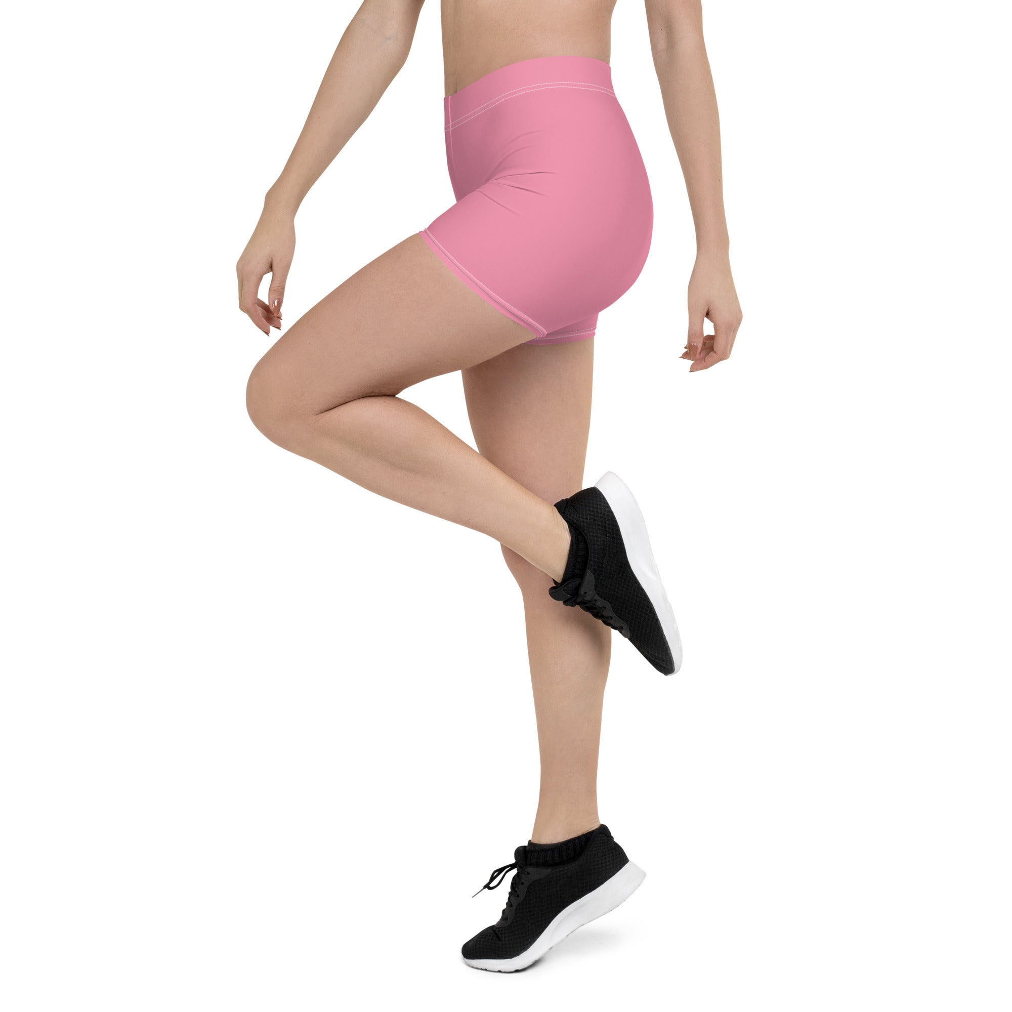Preppy Plain Pink Tight Shorts for Women