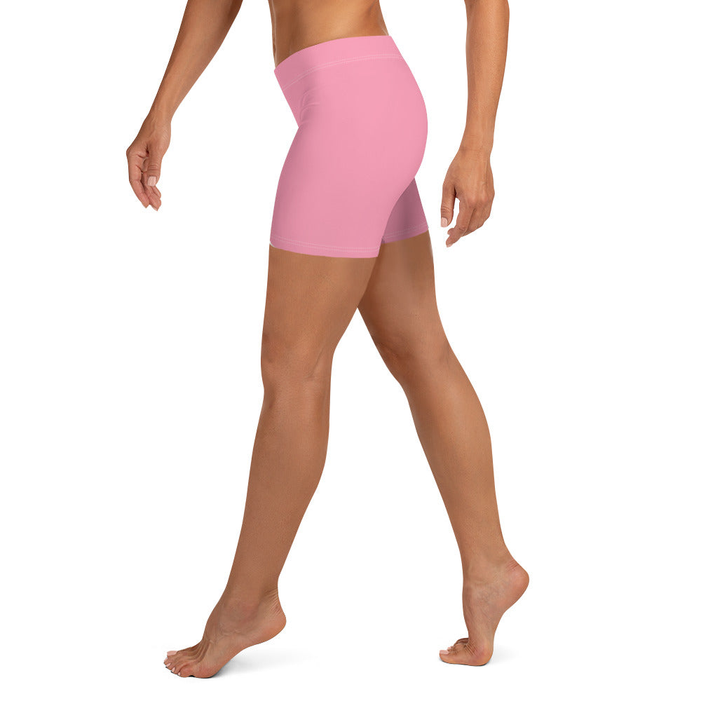 Preppy Plain Pink Tight Shorts for Women