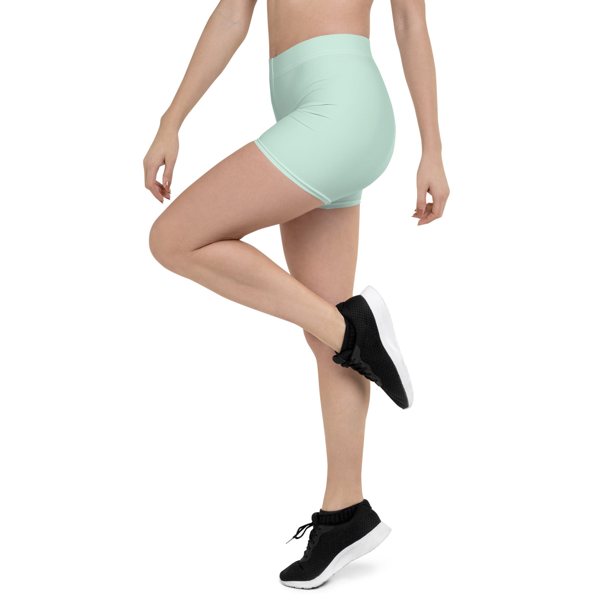 Preppy Plain Sea Green Tight Shorts for Women