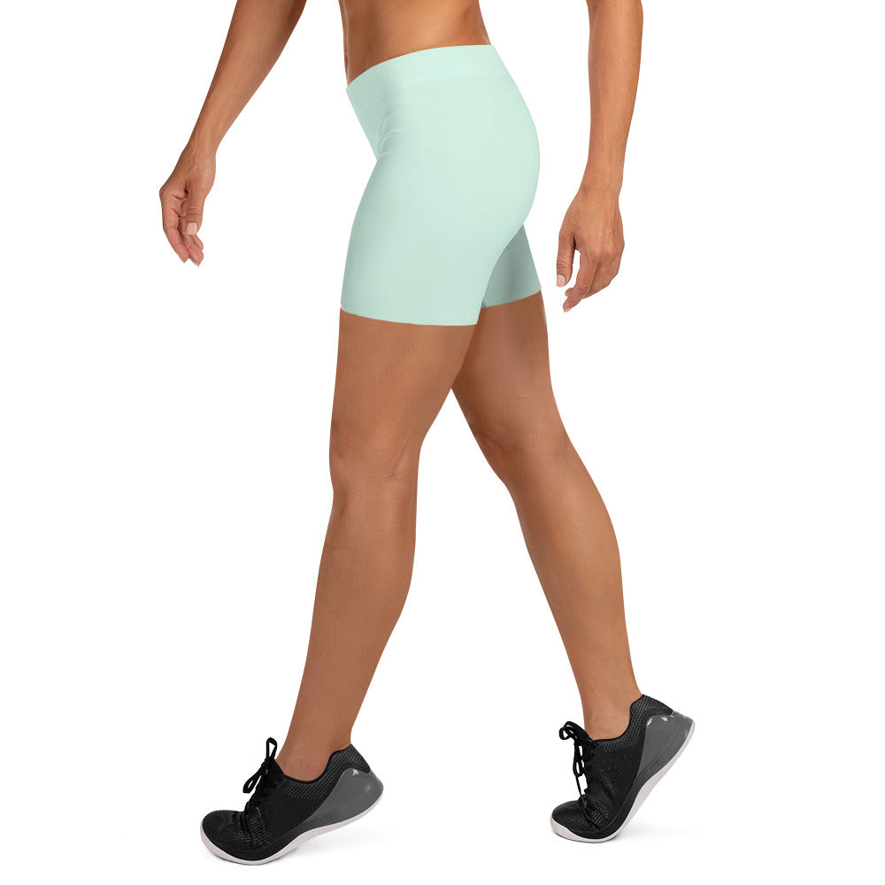 Preppy Plain Sea Green Tight Shorts for Women