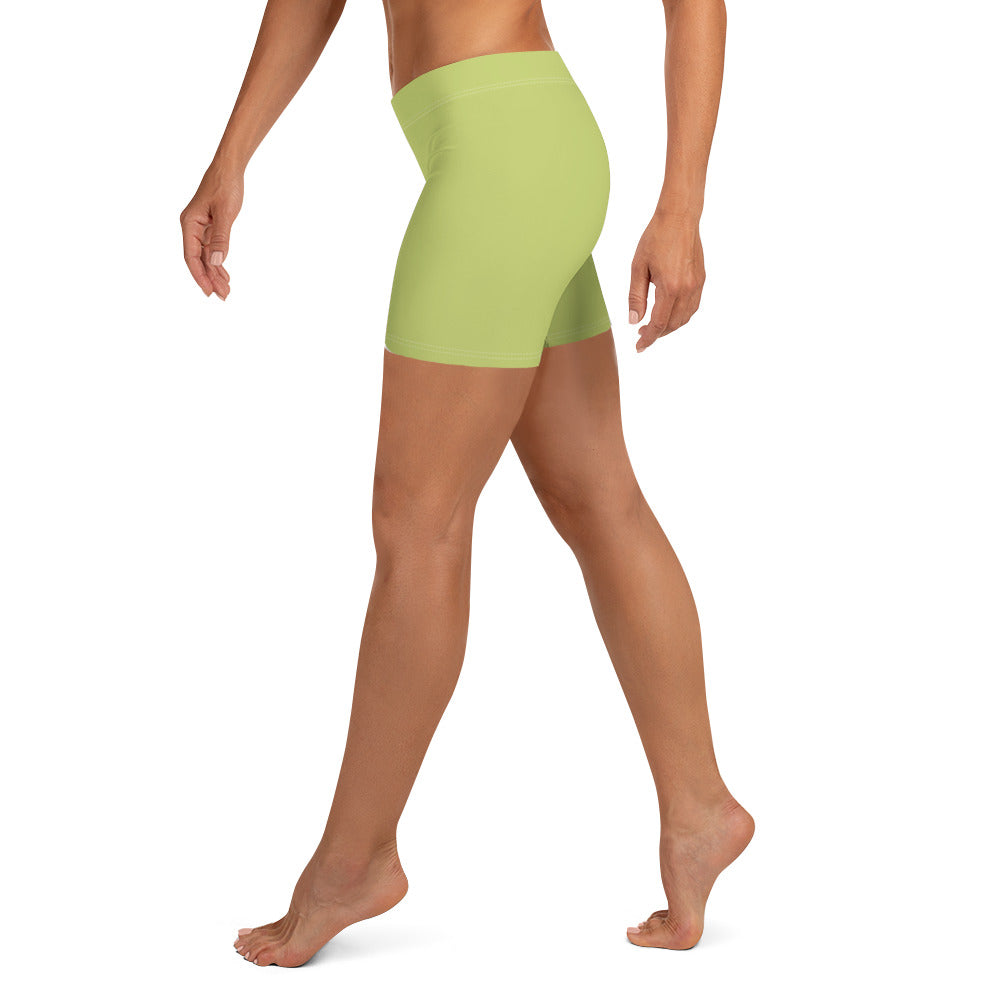 Preppy Plain Olive Green Tight Shorts for Women