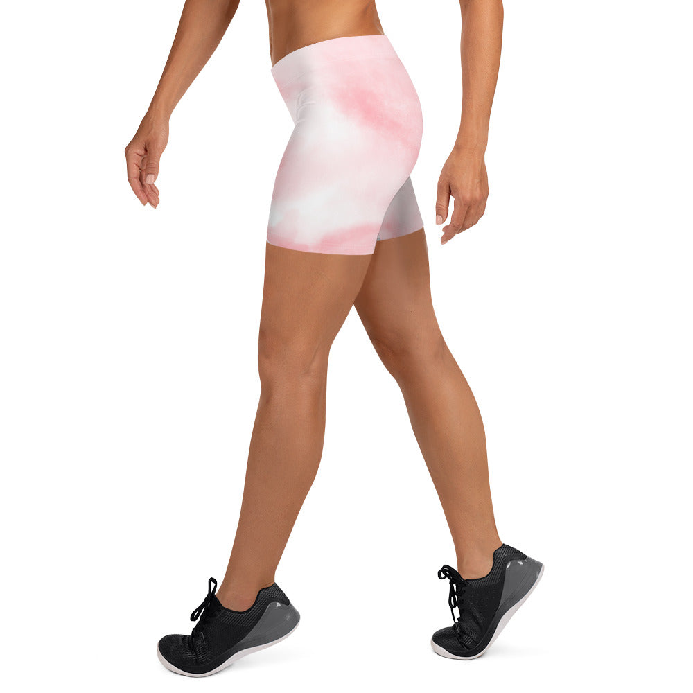 Aesthetic Pink Tie Dye Tight Shorts for Women