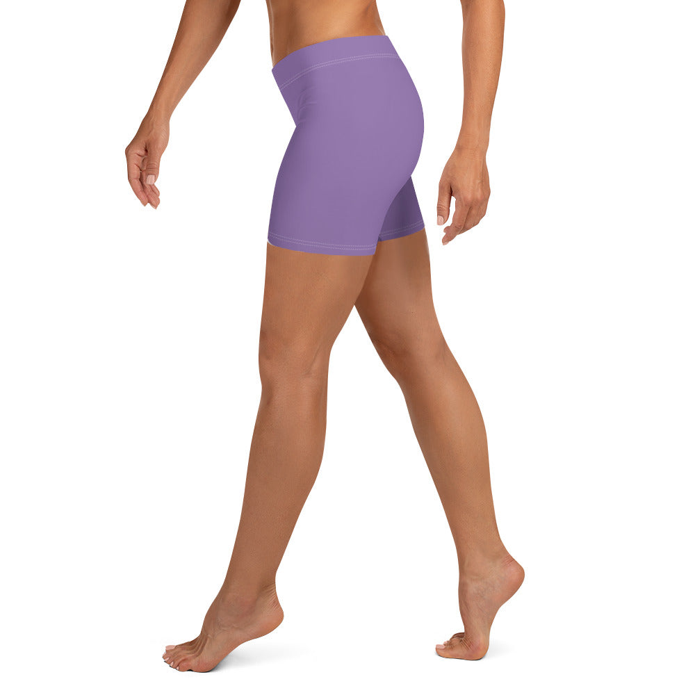 Preppy Minimal Lavender Tight Shorts for Women
