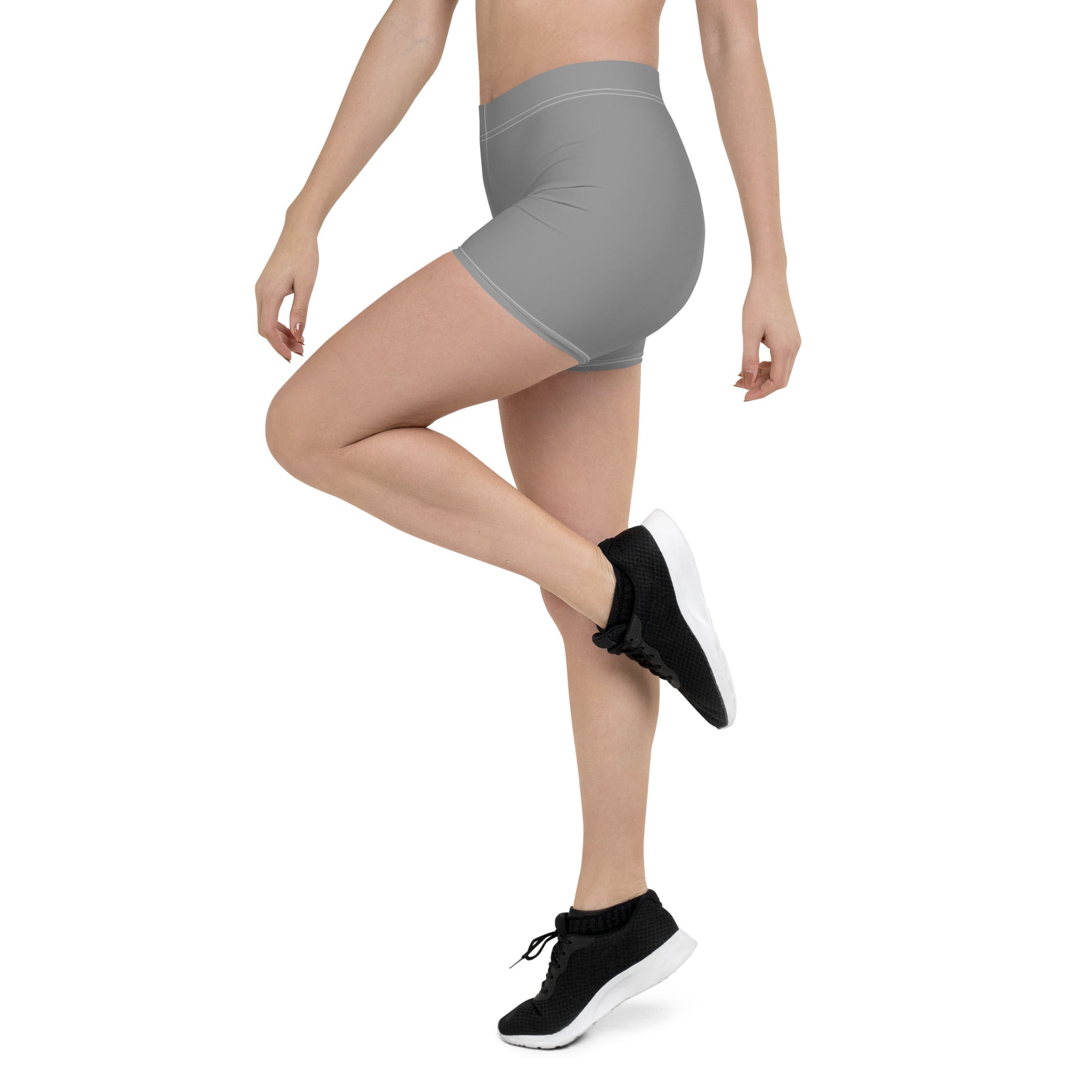 Preppy Aesthetic Grey Plain Tight Shorts for Women