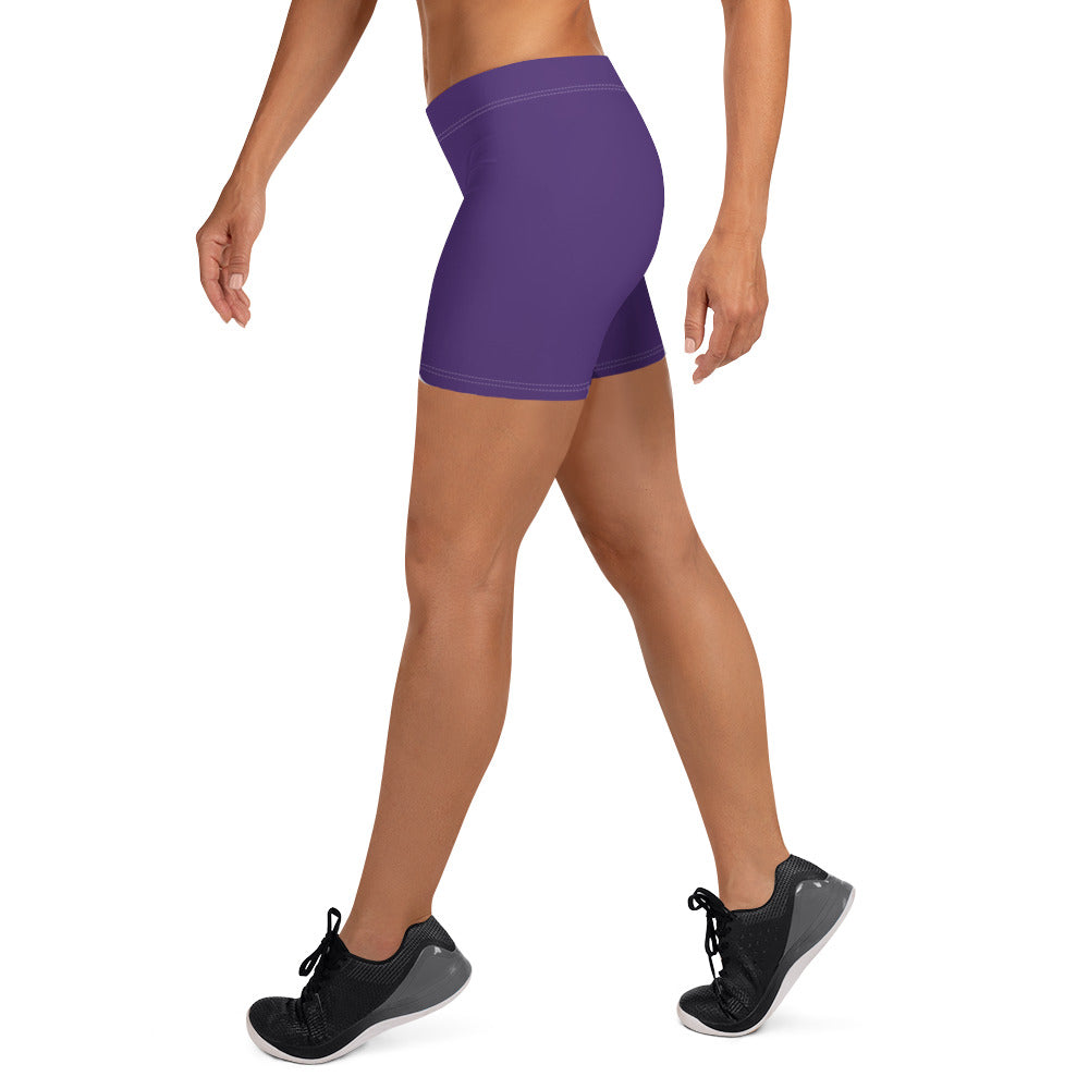 Dark Purple Plain Gym Workout Tight Shorts for Women