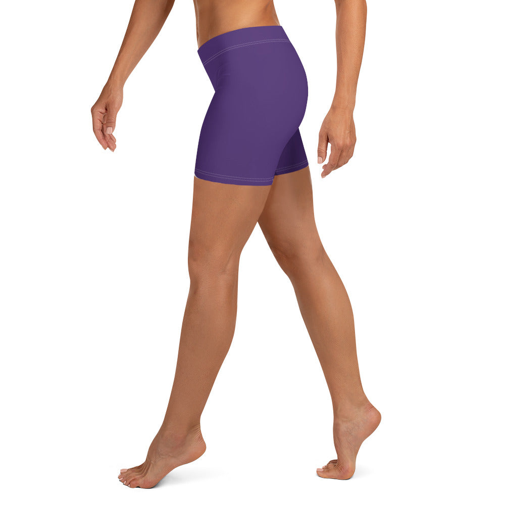Dark Purple Plain Gym Workout Tight Shorts for Women