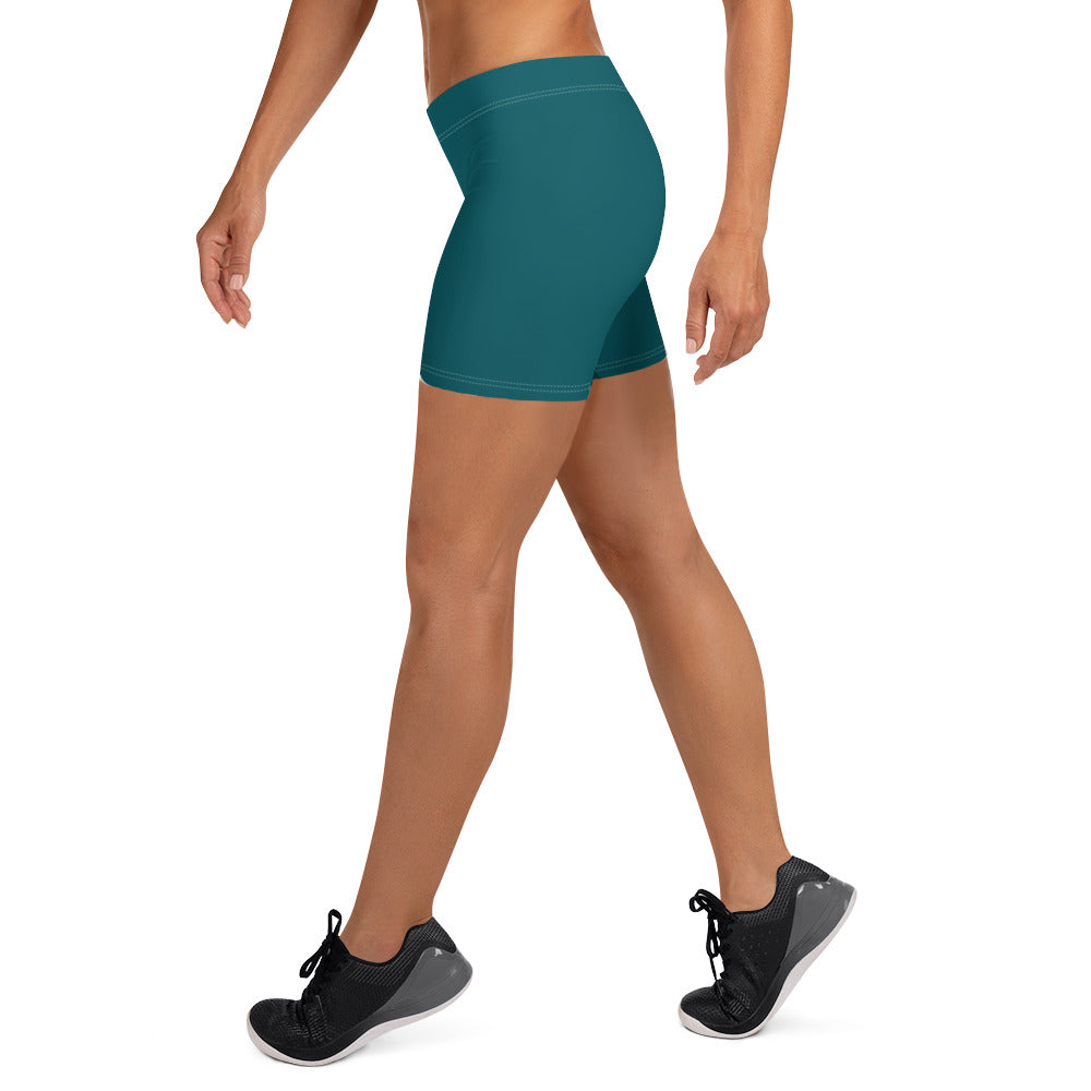 Sealmess Teal Gym Workout Tight Shorts for Women