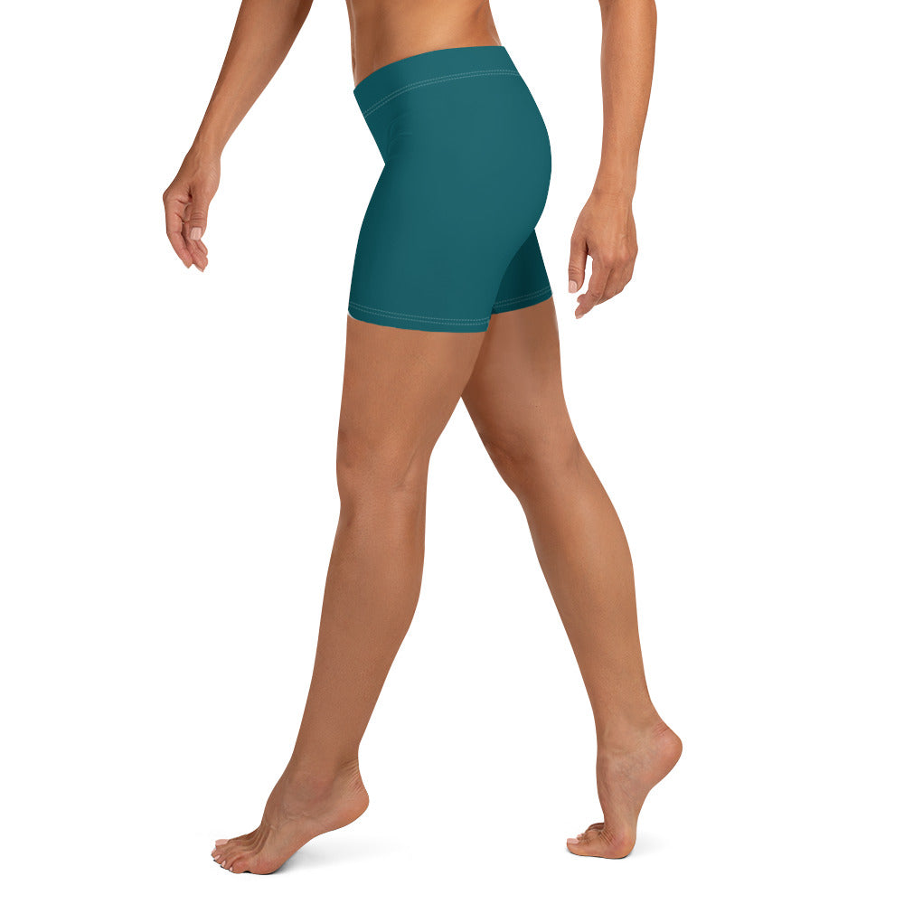 Sealmess Teal Gym Workout Tight Shorts for Women