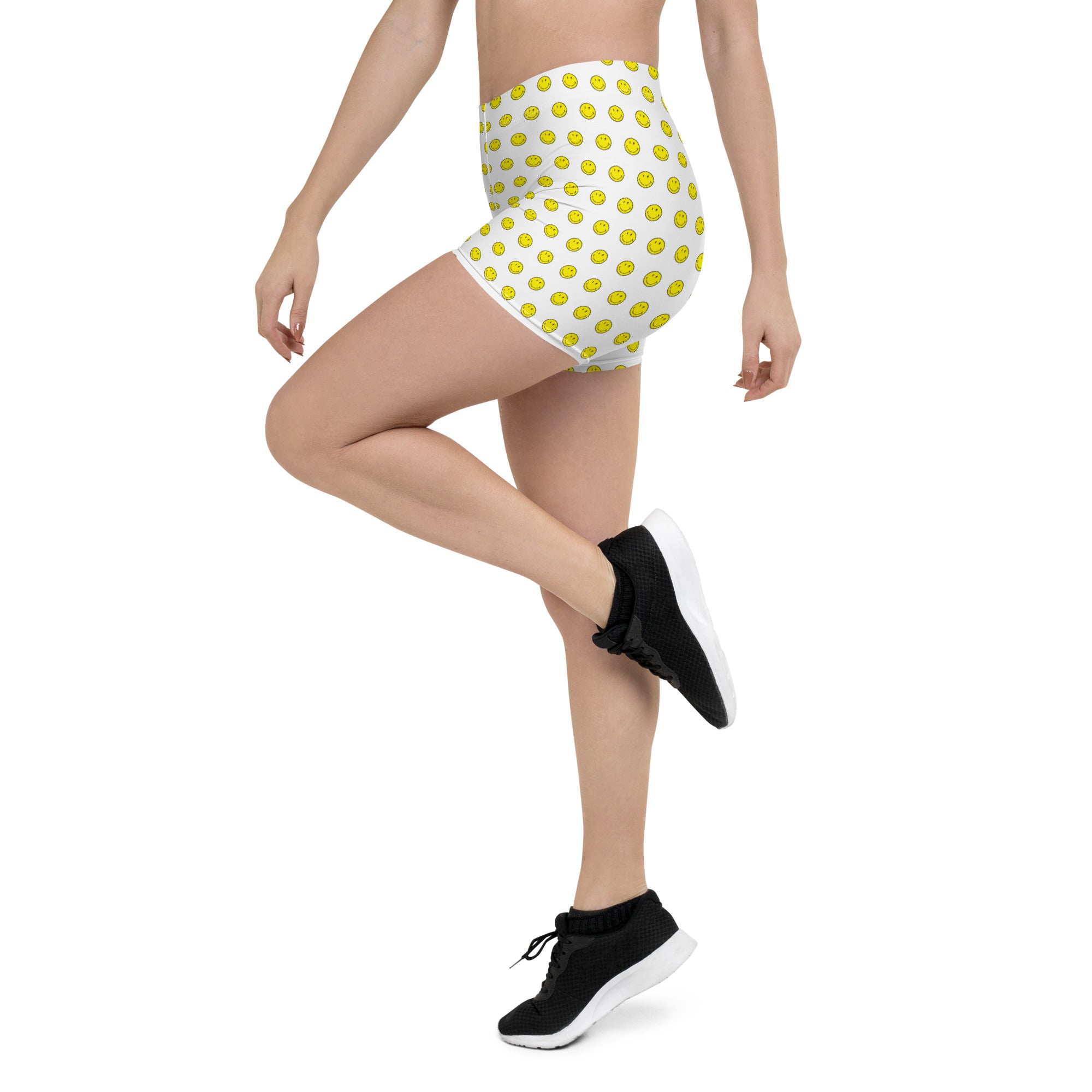 Preppy Smiley Face Running Tight Shorts for Women